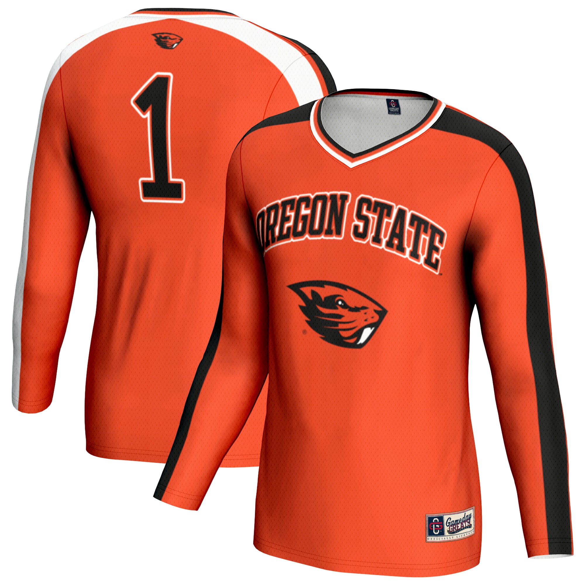 Oregon State Beavers Unisex #1 Lightweight Volleyball Fashion Jersey Orange - front and back view