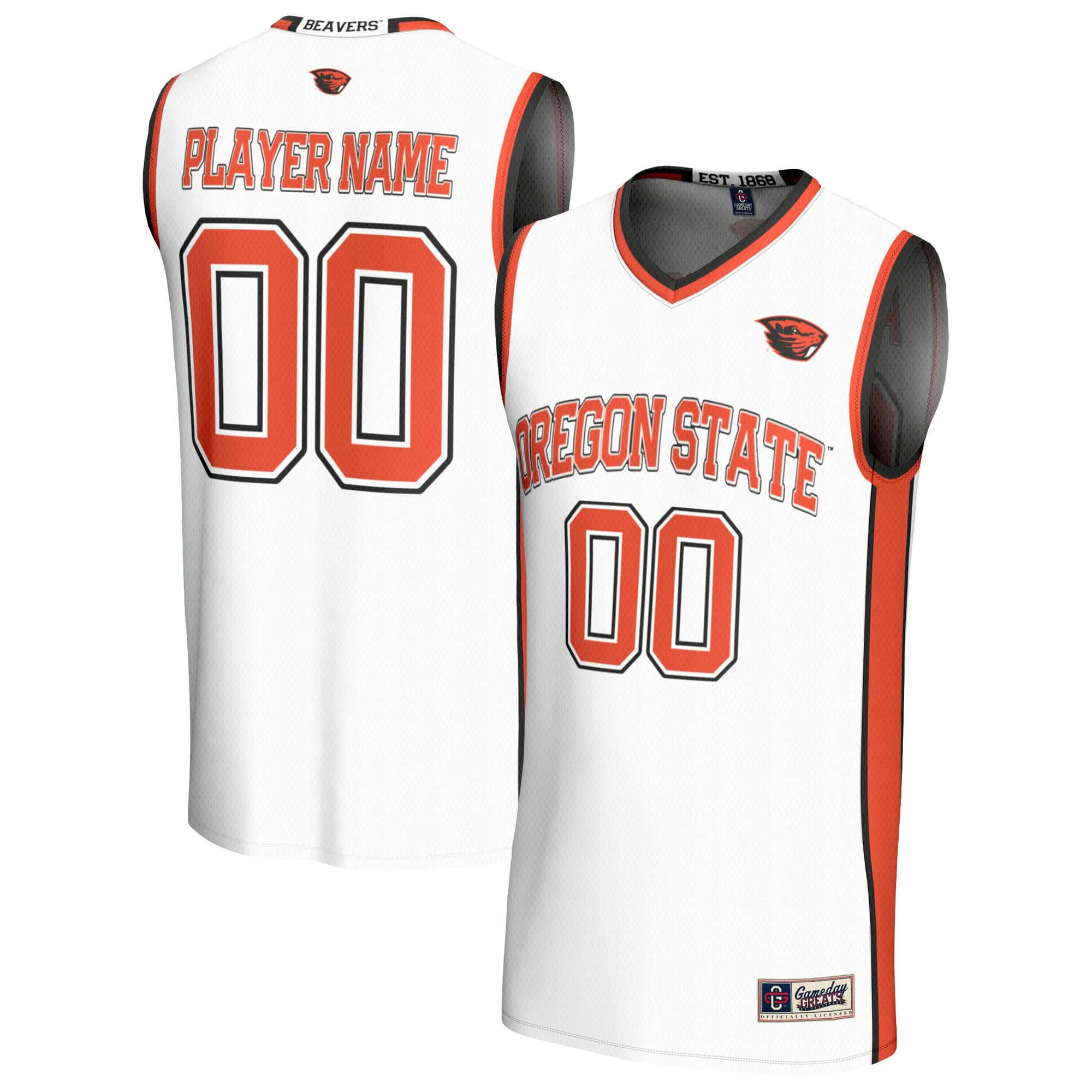 Oregon State Beavers Unisex Lightweight Collegiate Men's Basketball Fashion - front and back view