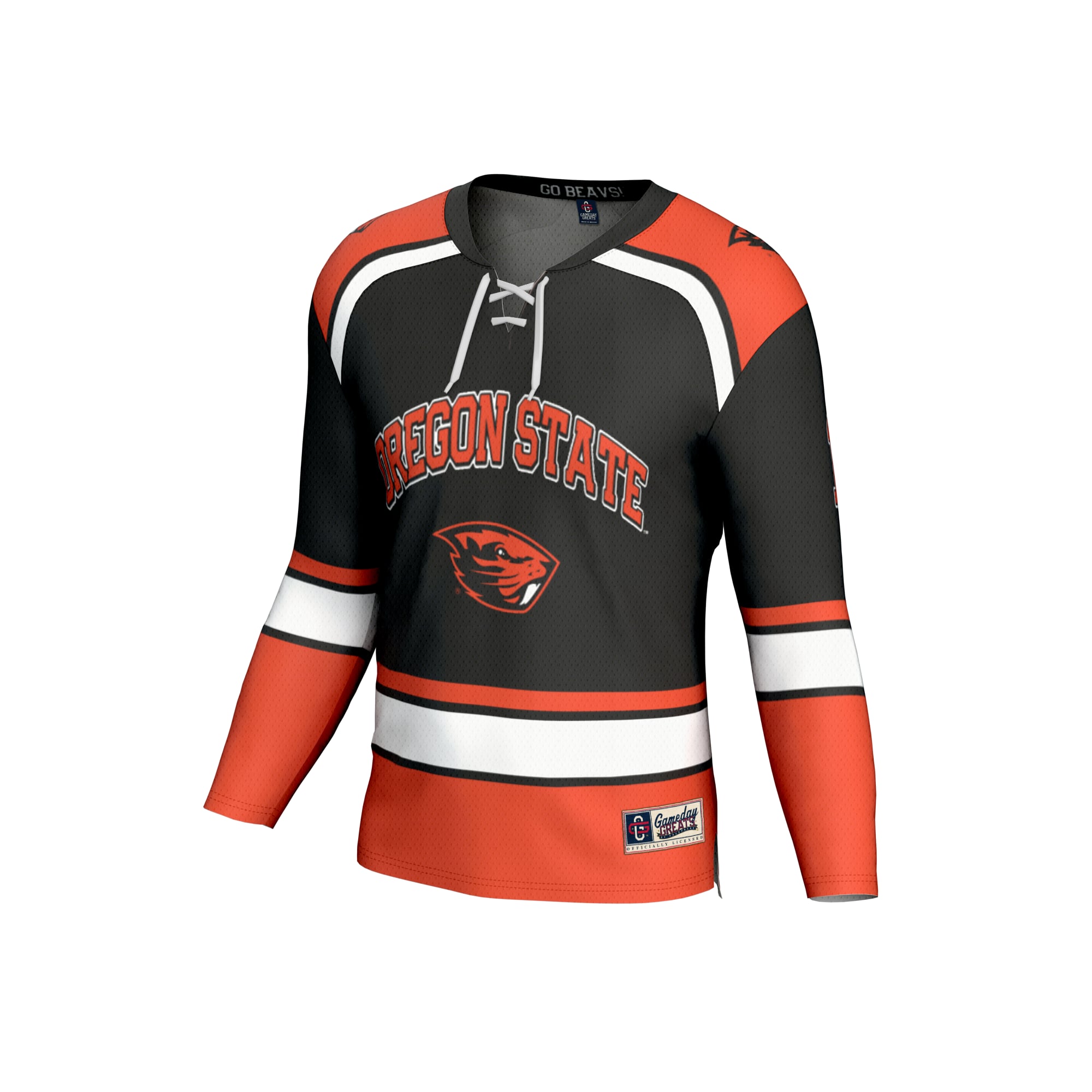 #1 Oregon State Beavers Unisex Lightweight Hockey Fashion Jersey Black - front view