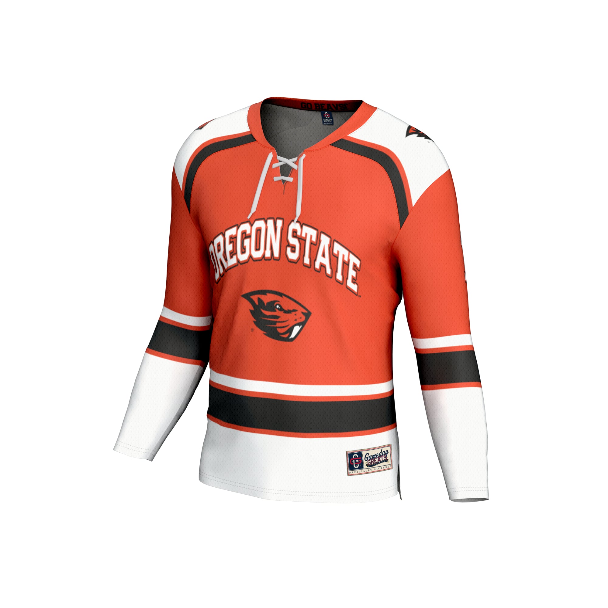 #1 Oregon State Beavers Unisex Lightweight Hockey Fashion Jersey Orange - front view