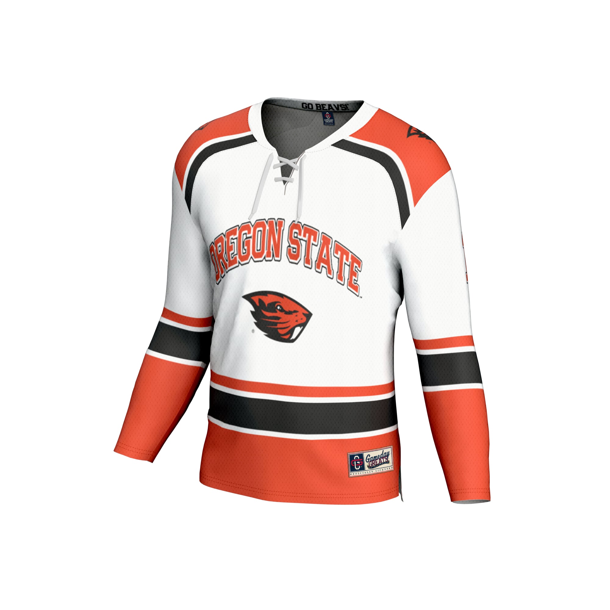 #1 Oregon State Beavers Unisex Lightweight Hockey Fashion Jersey White - front view