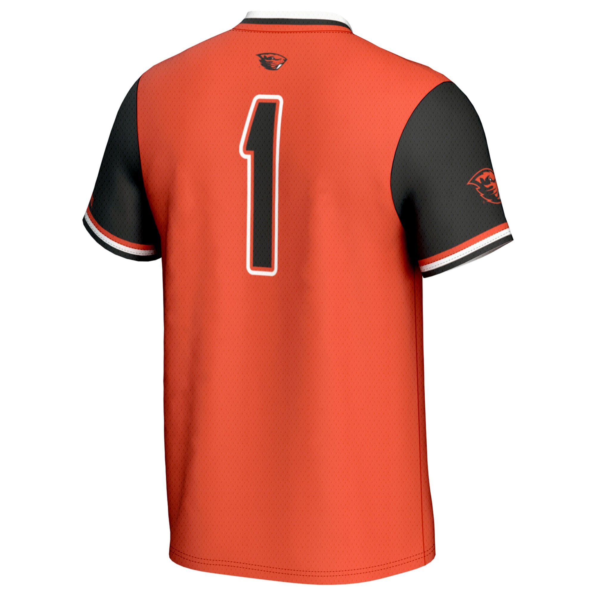 #1 Oregon State Beavers Unisex Softball Fashion Jersey Orange - back view