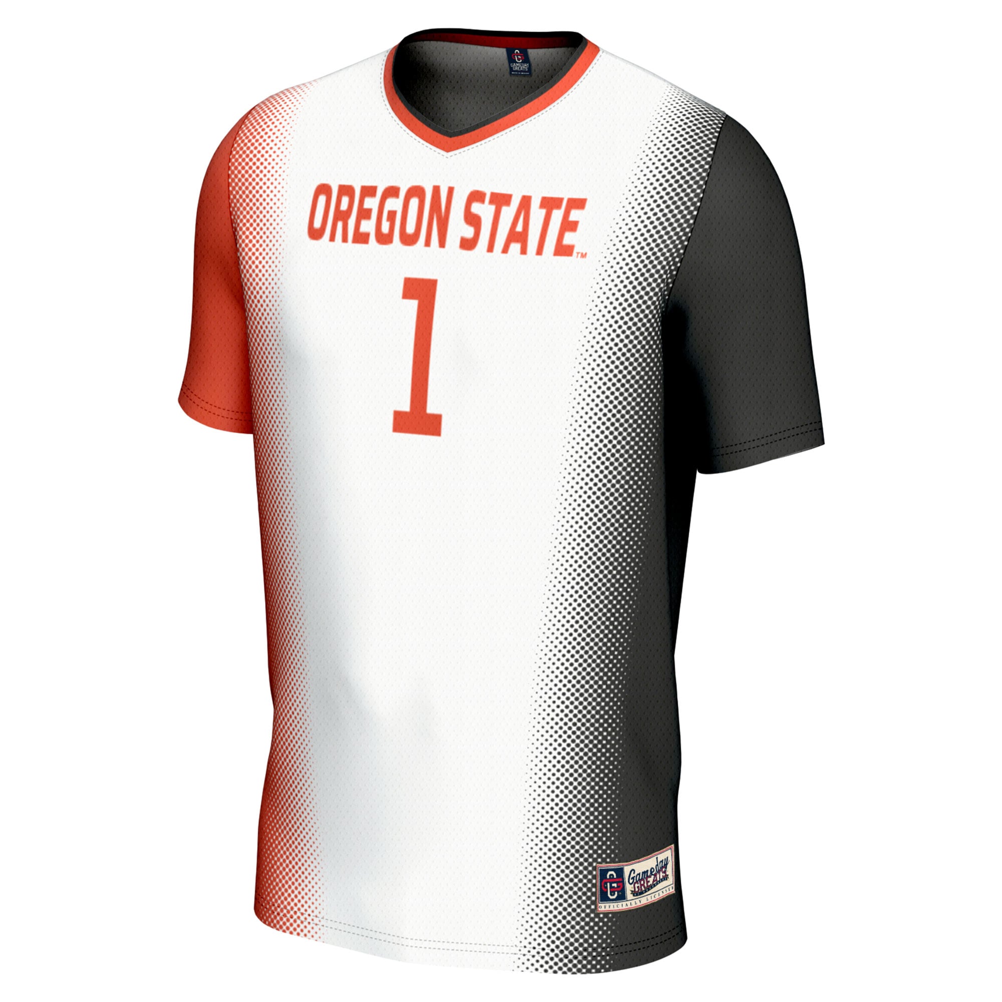 #1 Oregon State Beavers Unisex Women's Soccer Fashion Jersey White - front view