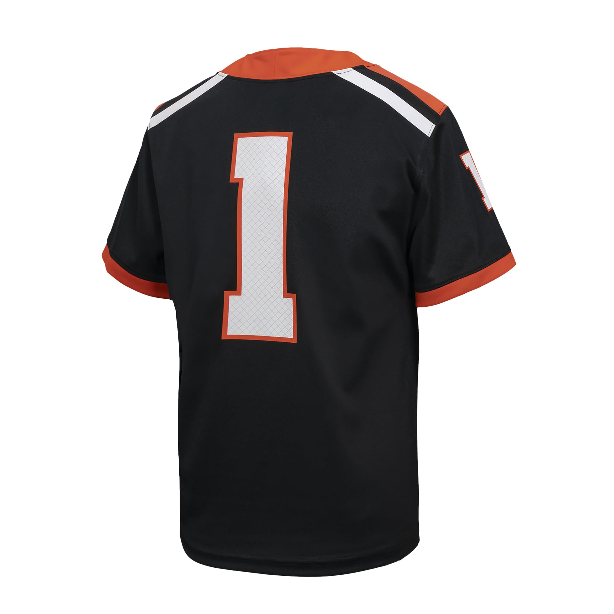 #1 Oregon State Beavers Youth Football Jersey Black - back view