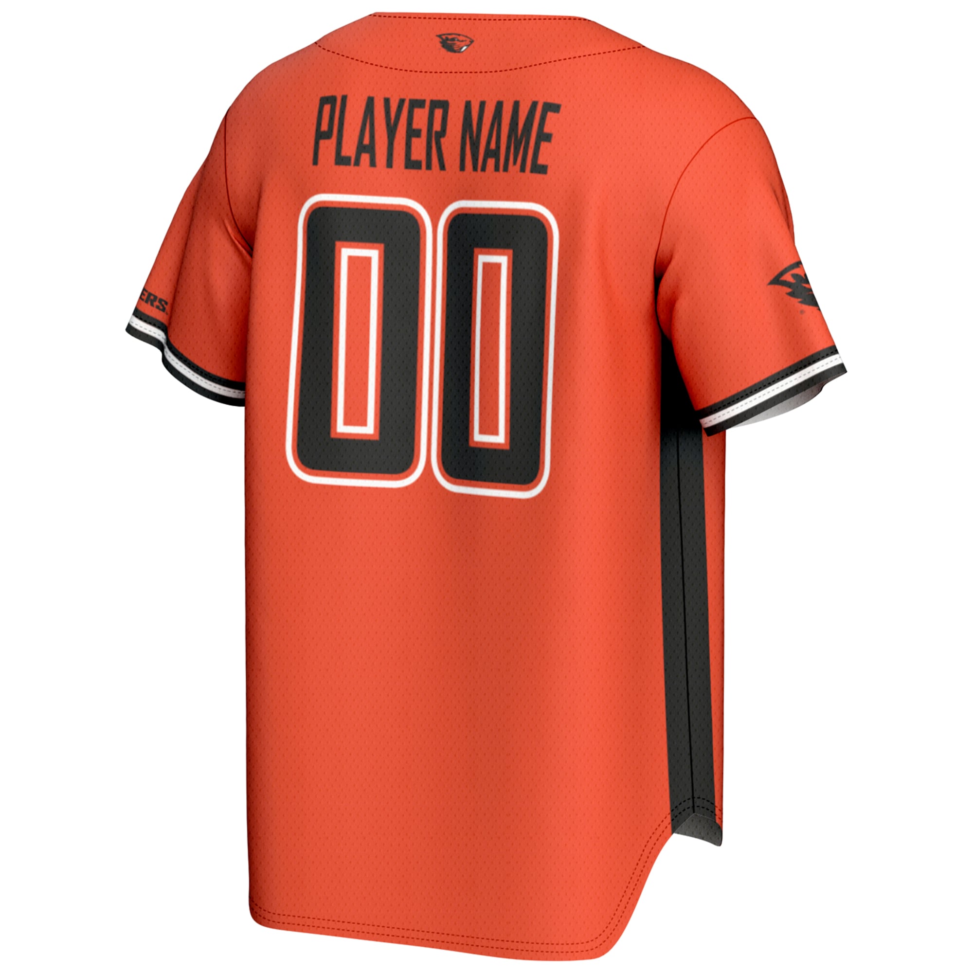 Oregon State Beavers Youth Lightweight Baseball Jersey Orange - back view