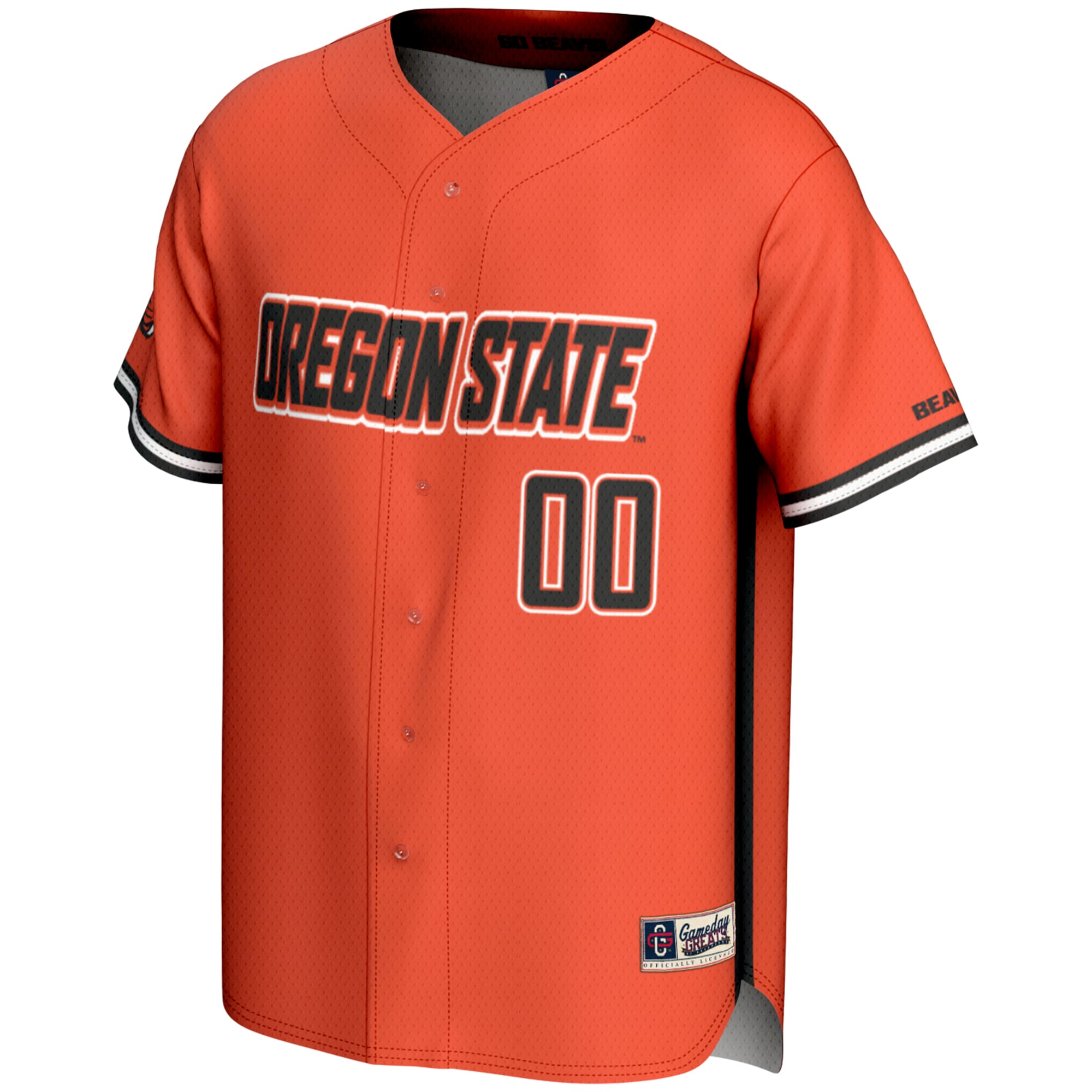 Oregon State Beavers Youth Lightweight Baseball Jersey Orange - front view