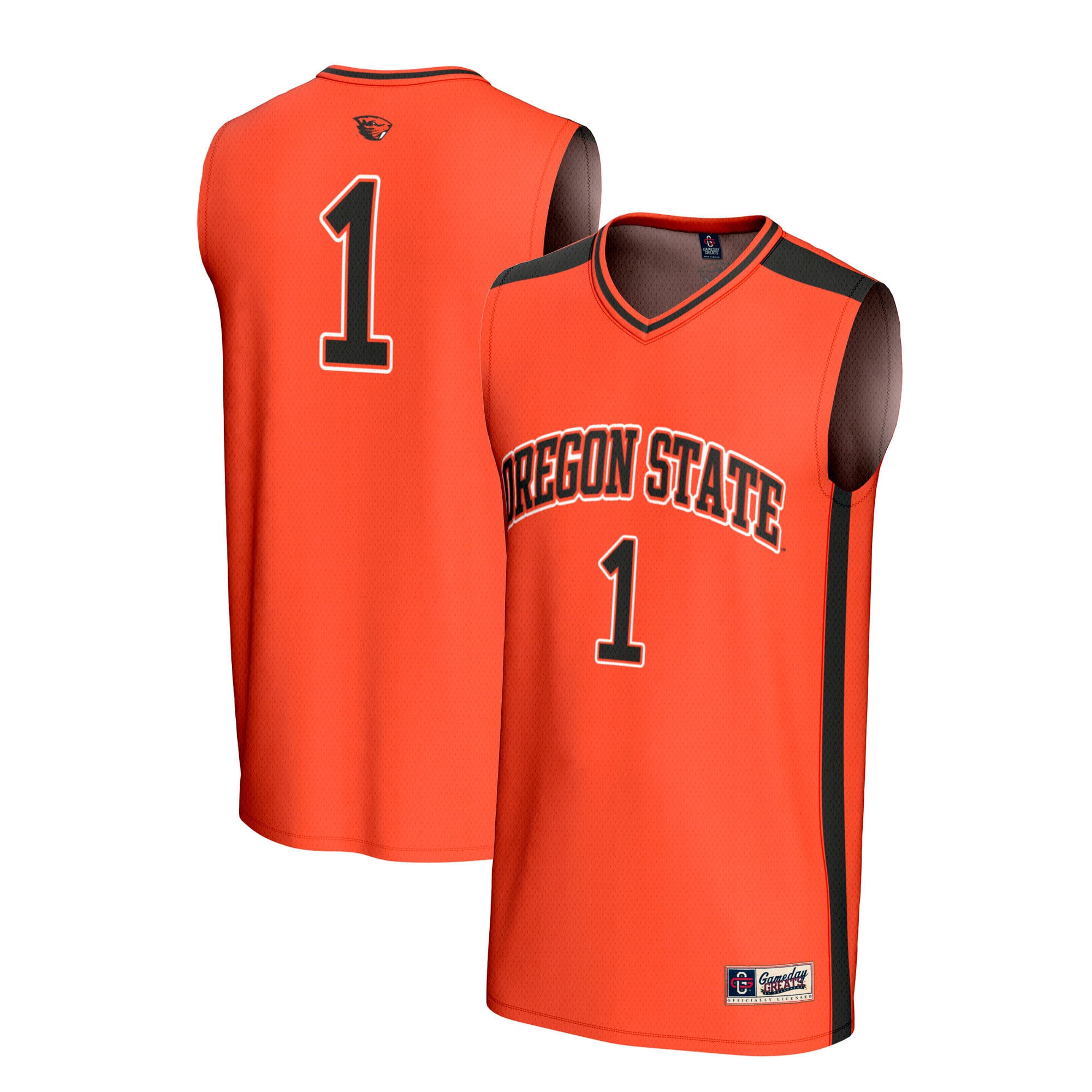 #1 Oregon State Beavers Youth Lightweight Collegiate Basketball Fashion - front and back view