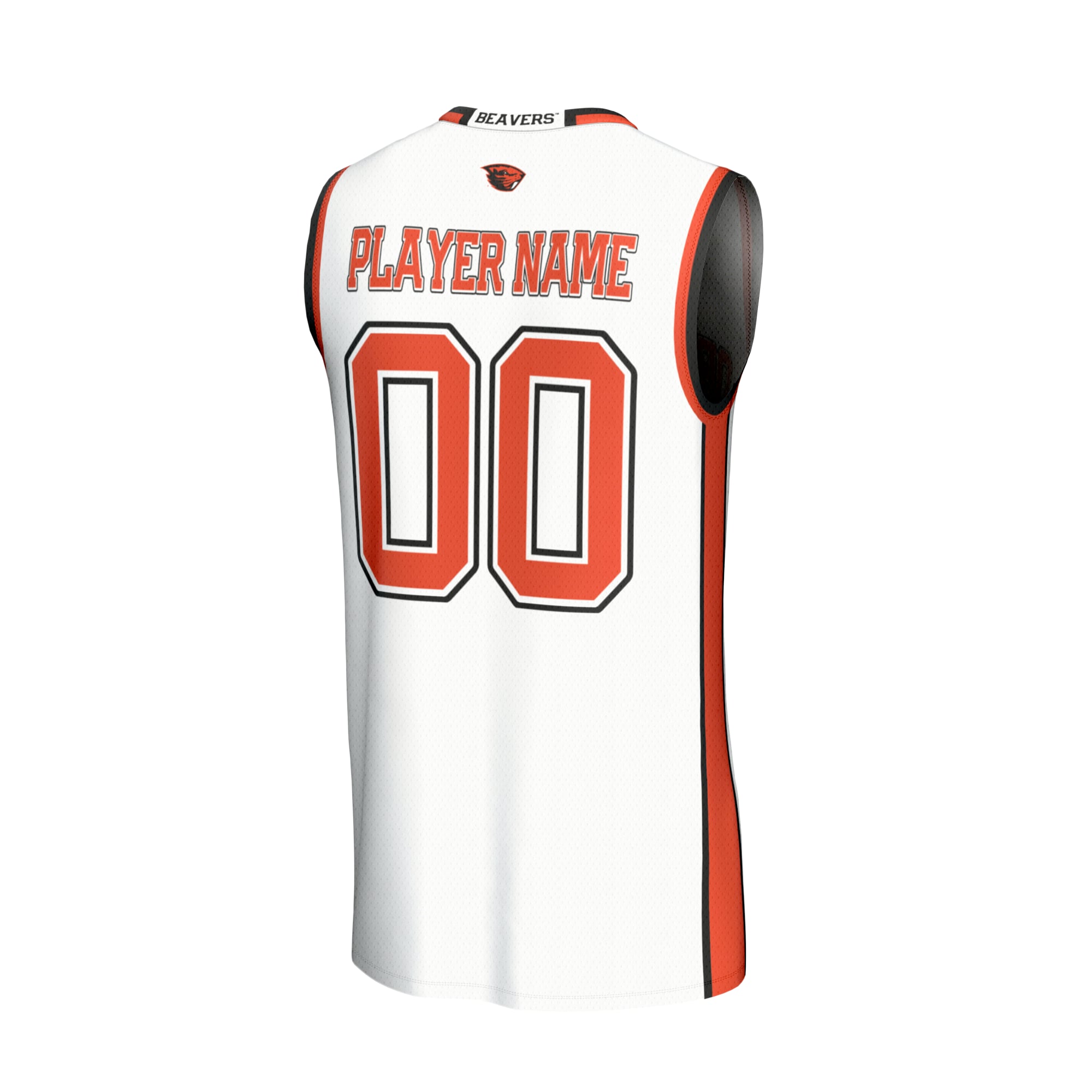 Oregon State Beavers Youth Lightweight Collegiate Men's Basketball Fashion Jersey White - back view