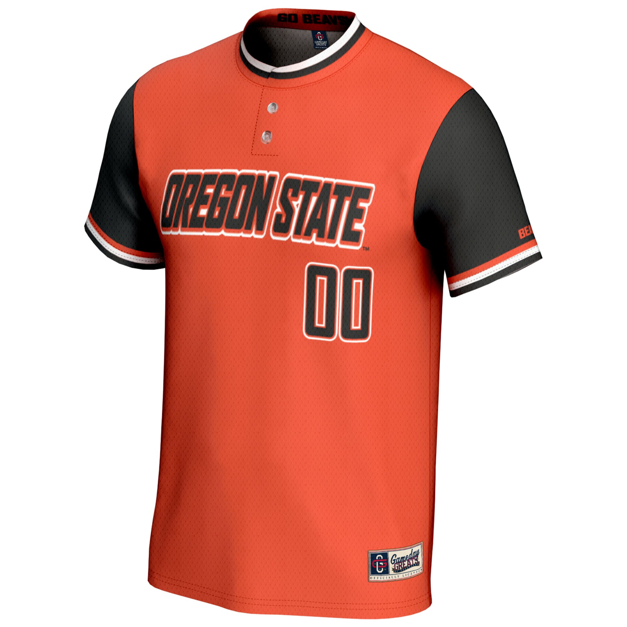 Oregon State Beavers Youth Lightweight Softball Jersey Orange - front view
