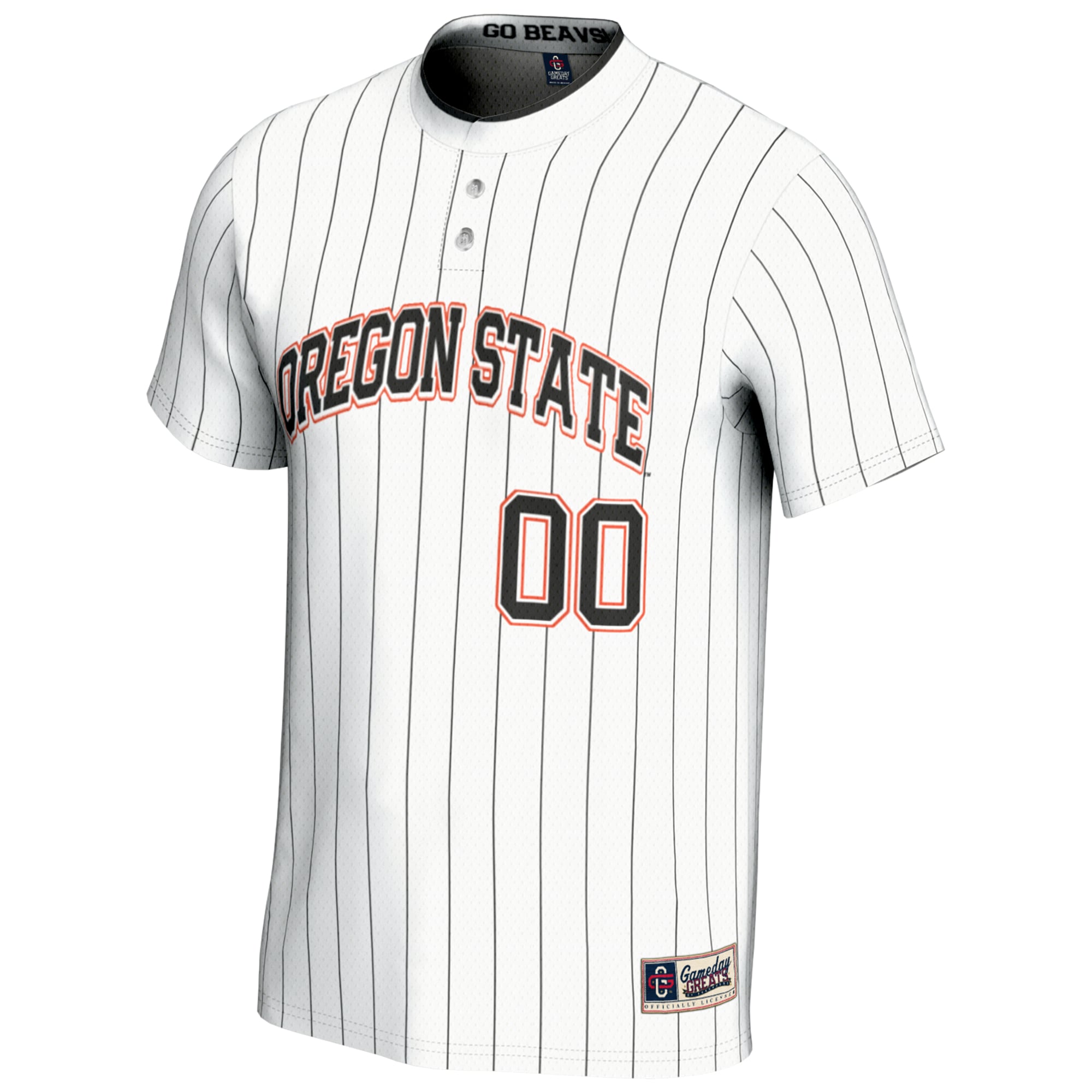 Oregon State Beavers Youth Lightweight Softball Jersey White - front view
