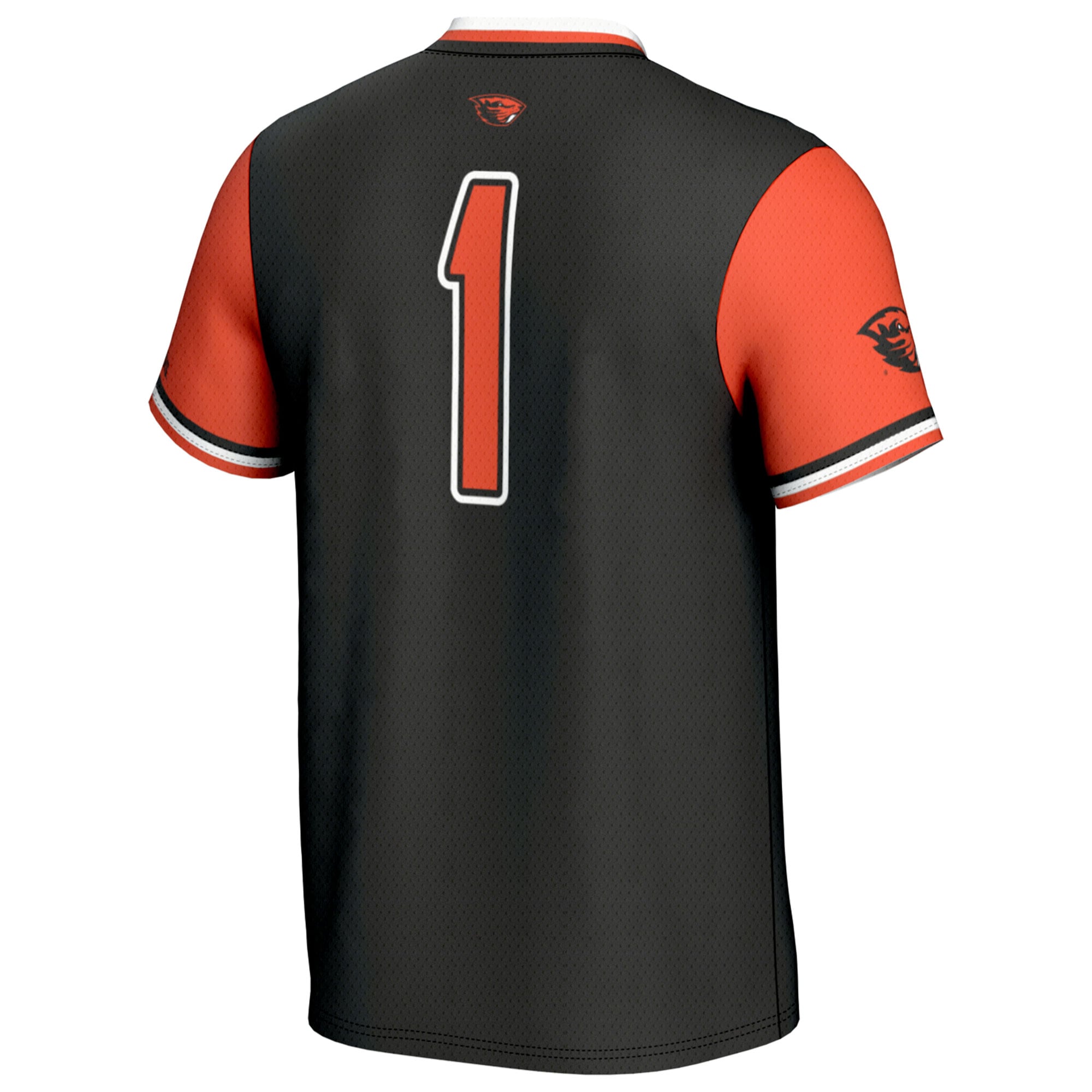 #1 Oregon State Beavers Youth Softball Fashion Jersey Black - back view