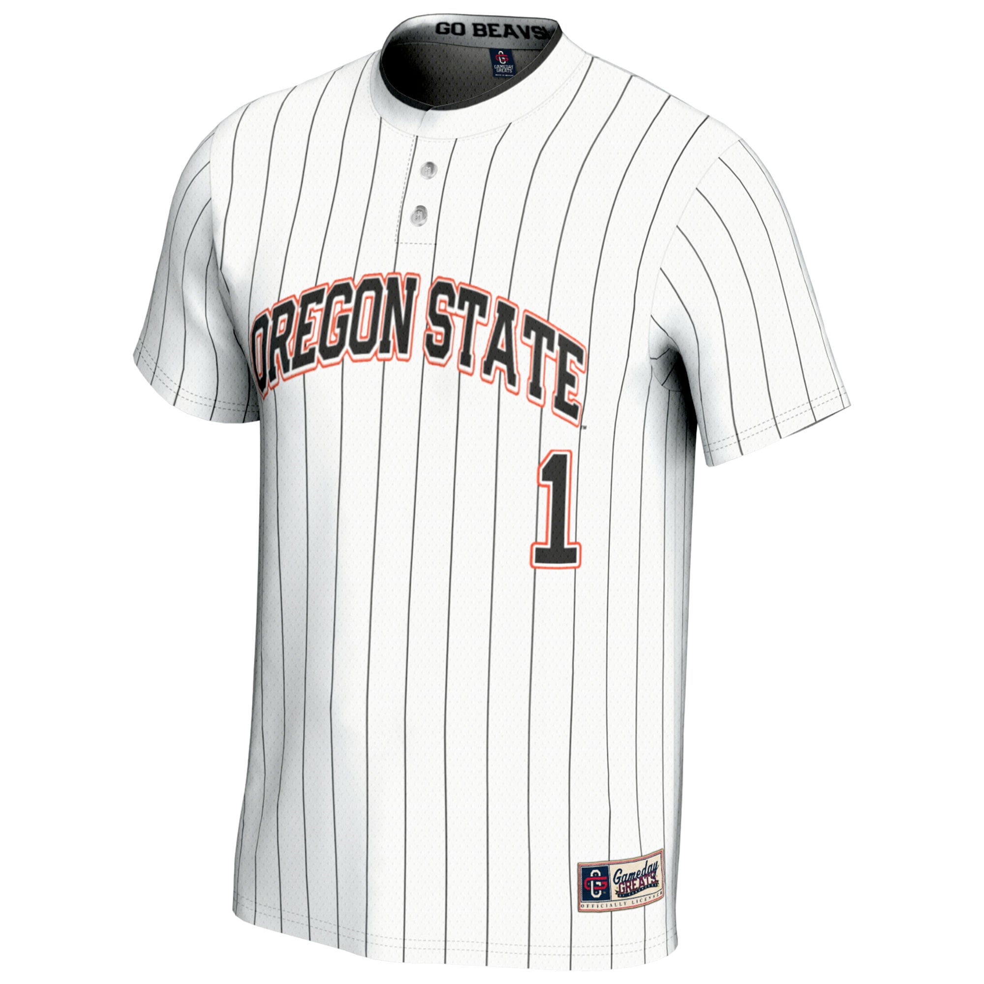 #1 Oregon State Beavers Youth Softball Fashion Jersey White - front view