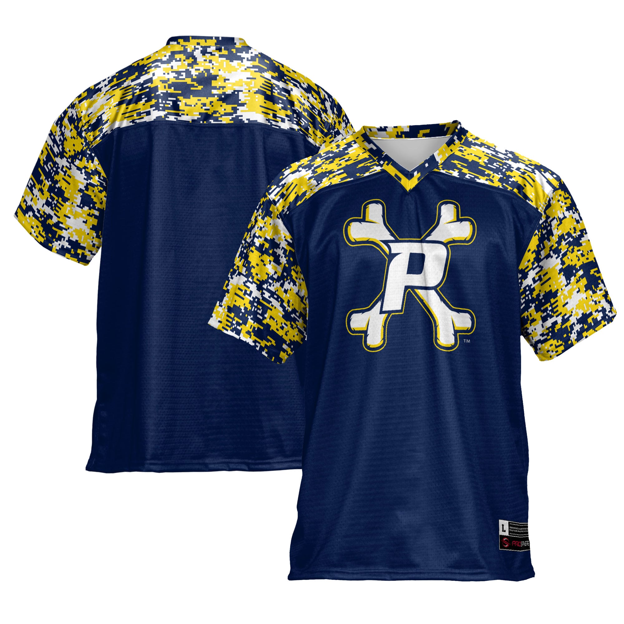 Pace University Setters Football Jersey Blue - front and back view