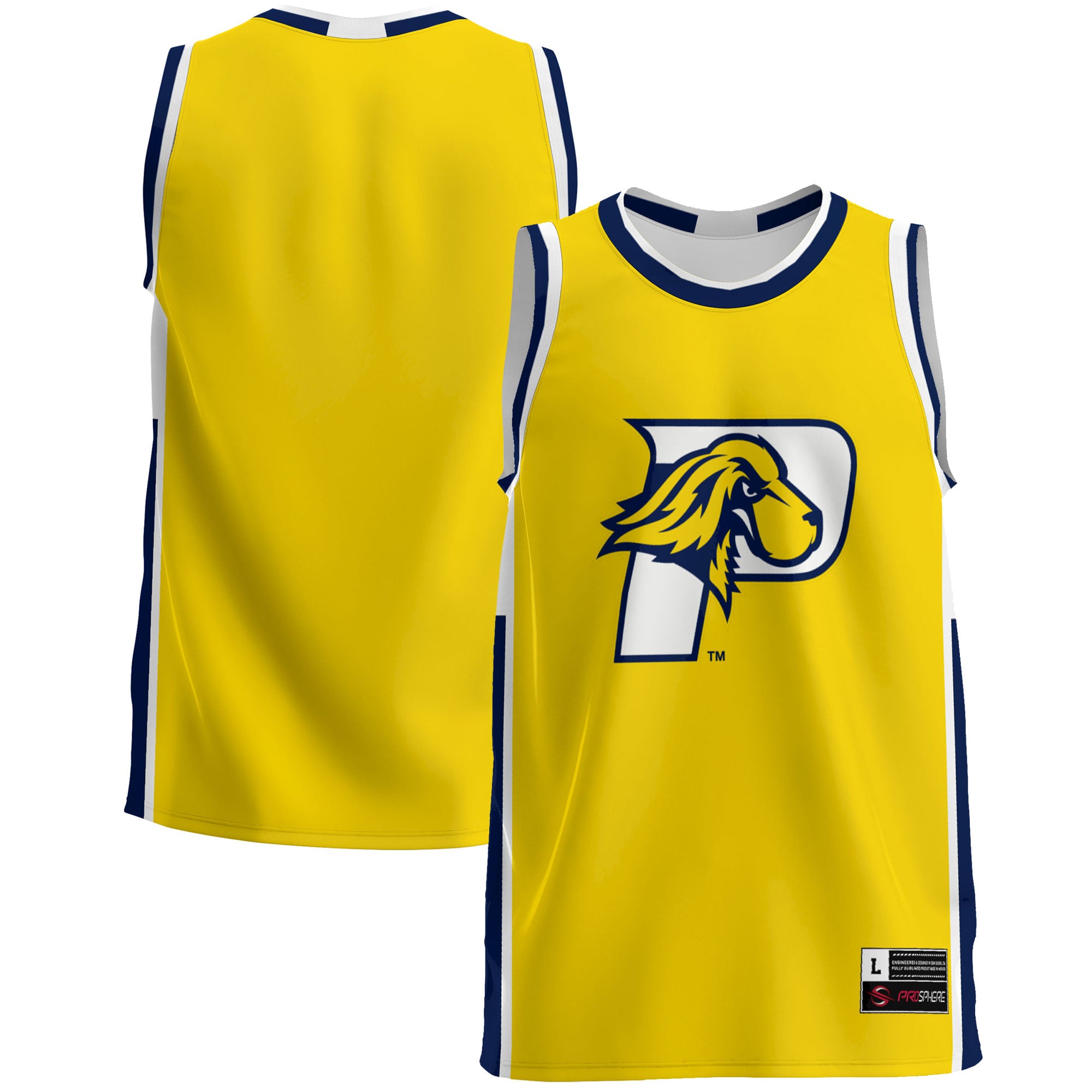 Pace University Setters Lightweight Basketball Jersey Blue - front and back view