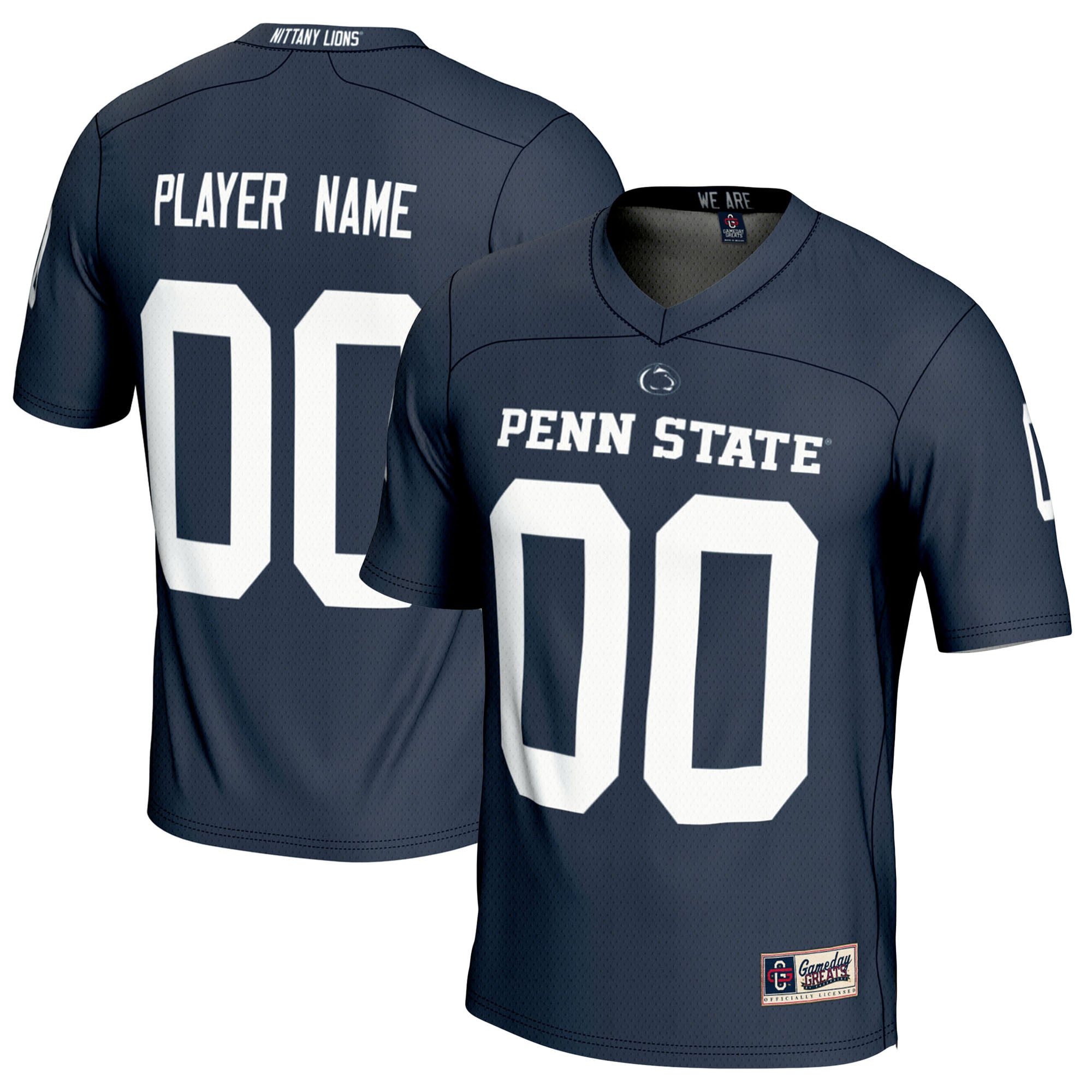 Penn State Nittany Lions Football Jersey Navy - front and back view
