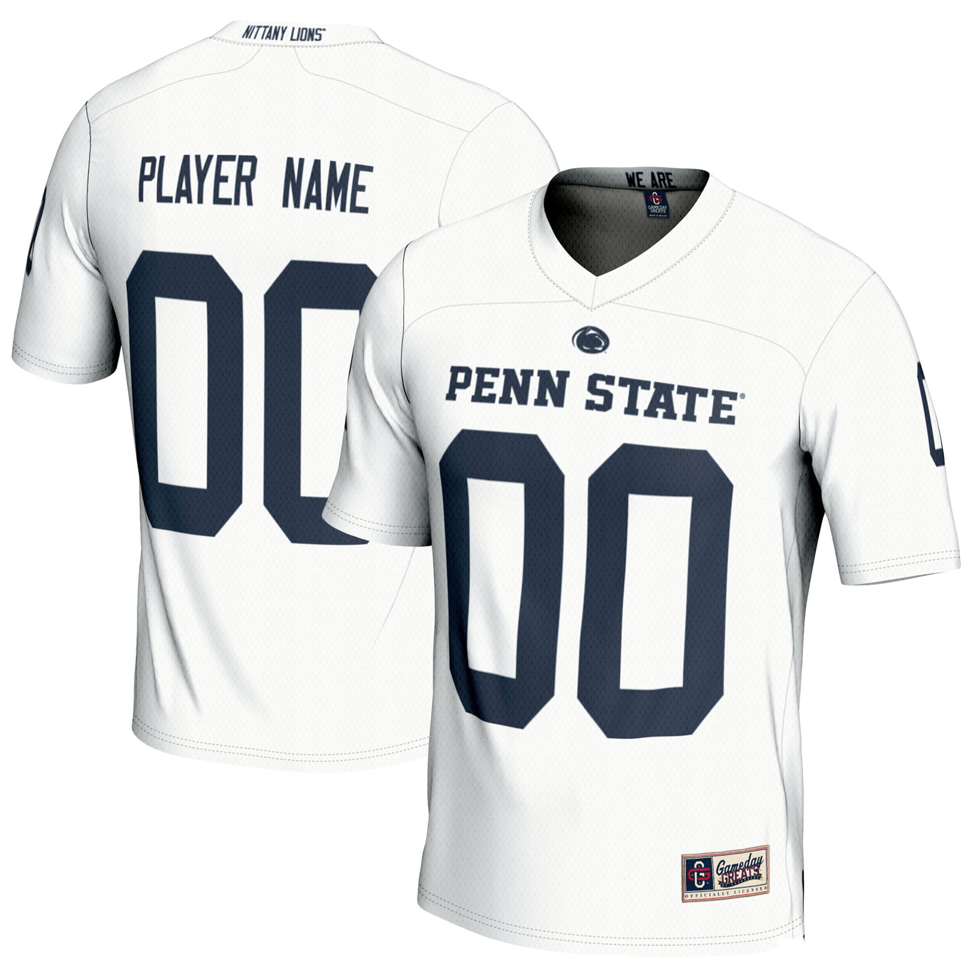 Penn State Nittany Lions Football Jersey White - front and back view