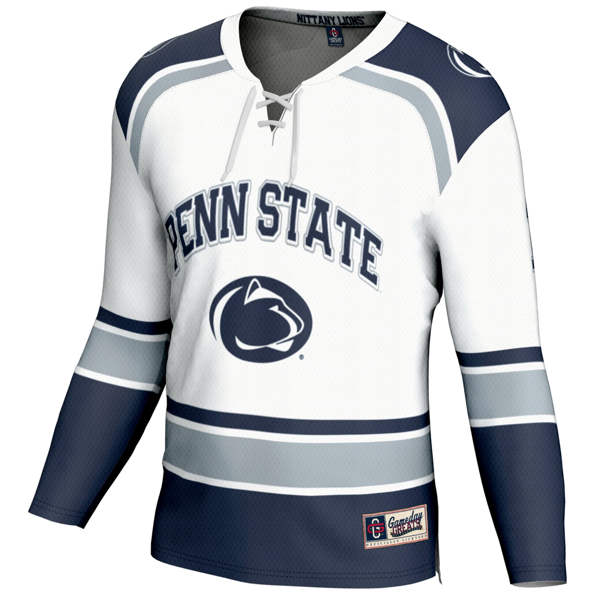 #1 Penn State Nittany Lions Hockey Jersey White - front view