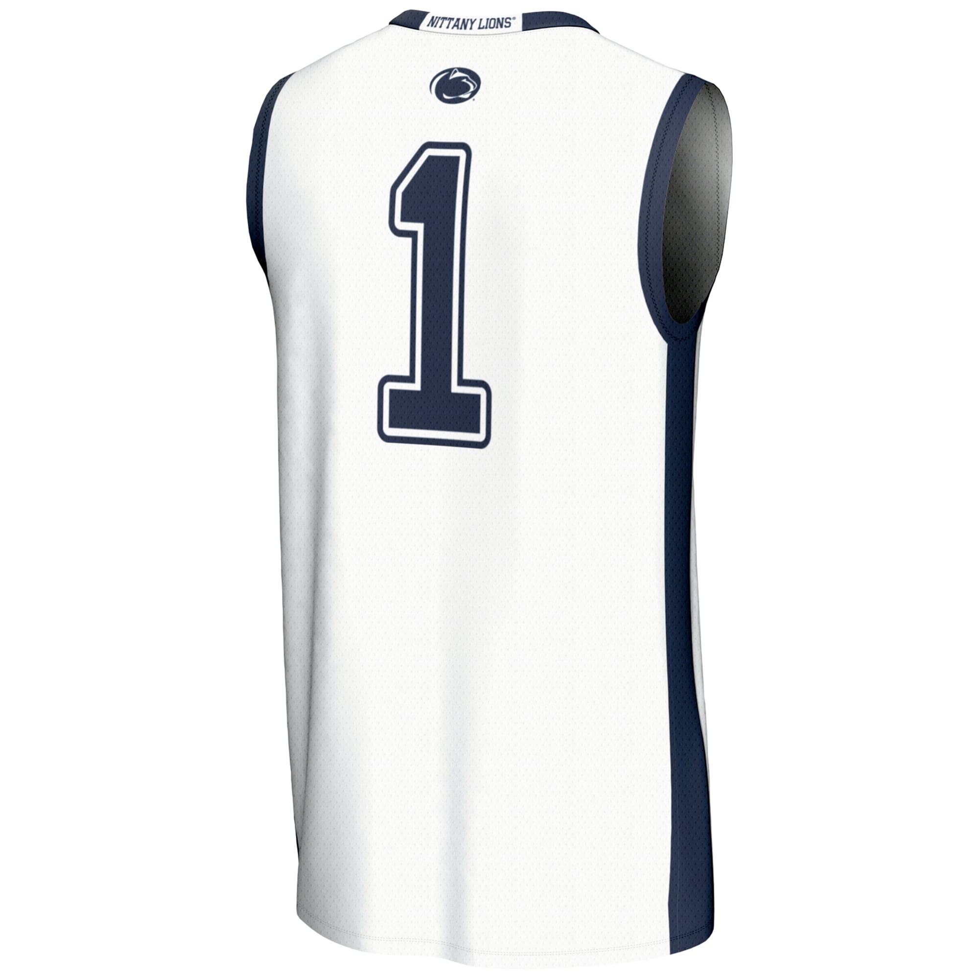 #1 Penn State Nittany Lions Lightweight Basketball Jersey White - back view