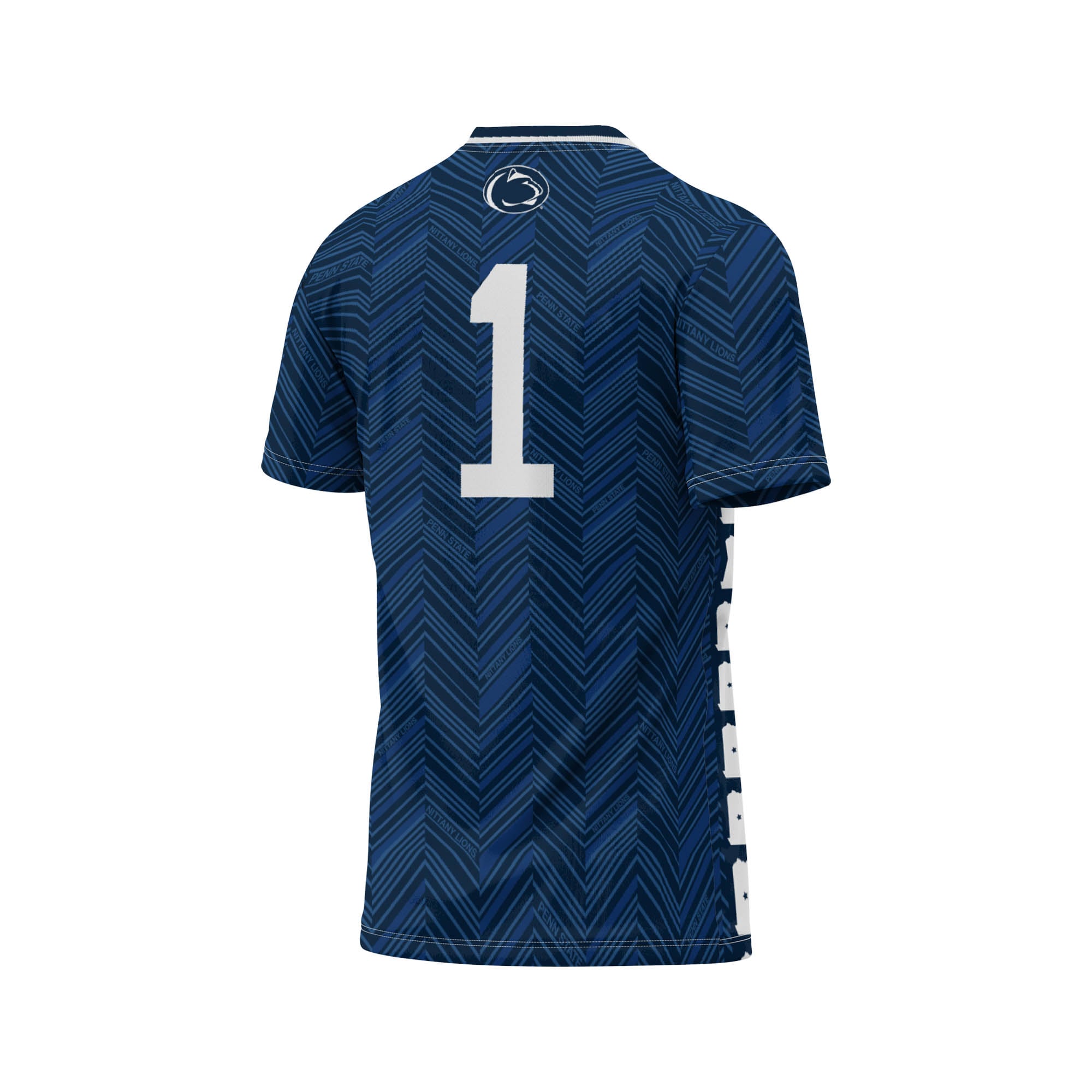 #1 Penn State Nittany Lions Lightweight Soccer Fashion Jersey Navy - back view