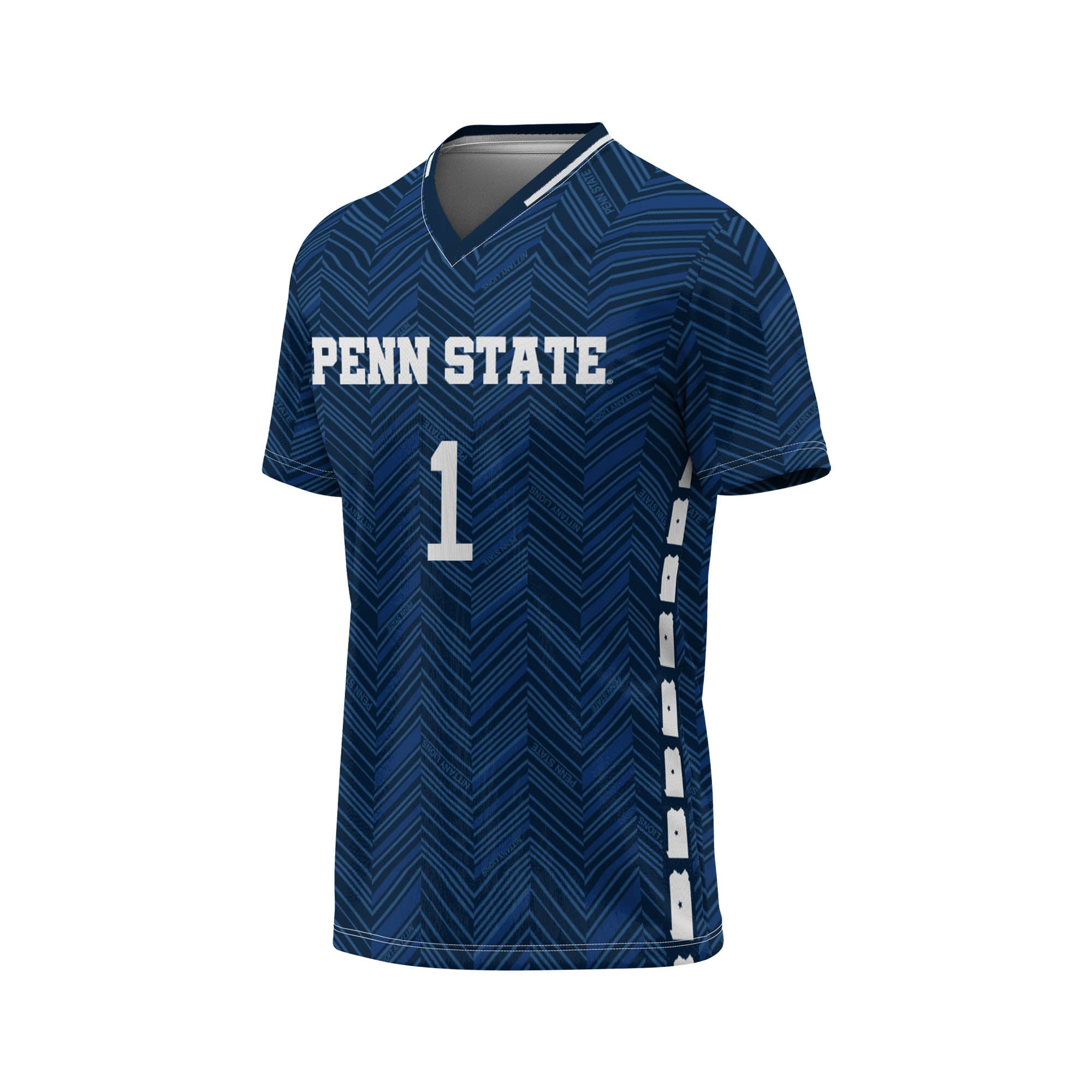 #1 Penn State Nittany Lions Lightweight Soccer Fashion Jersey Navy - front view
