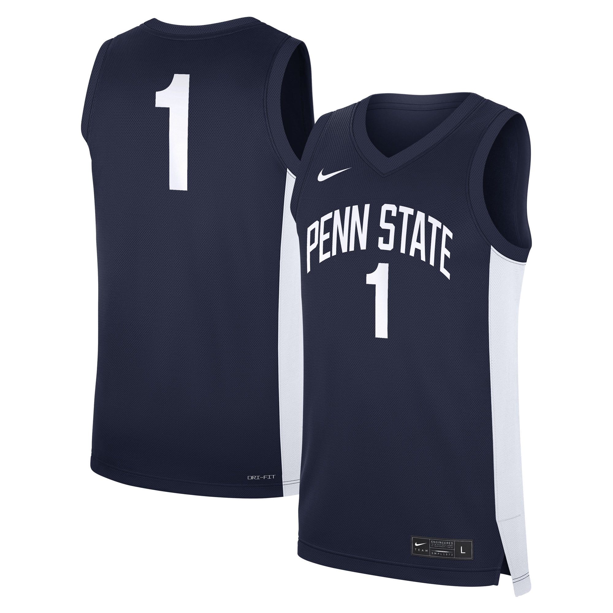 #1 Penn State Nittany Lions Road Jersey Navy - front and back view