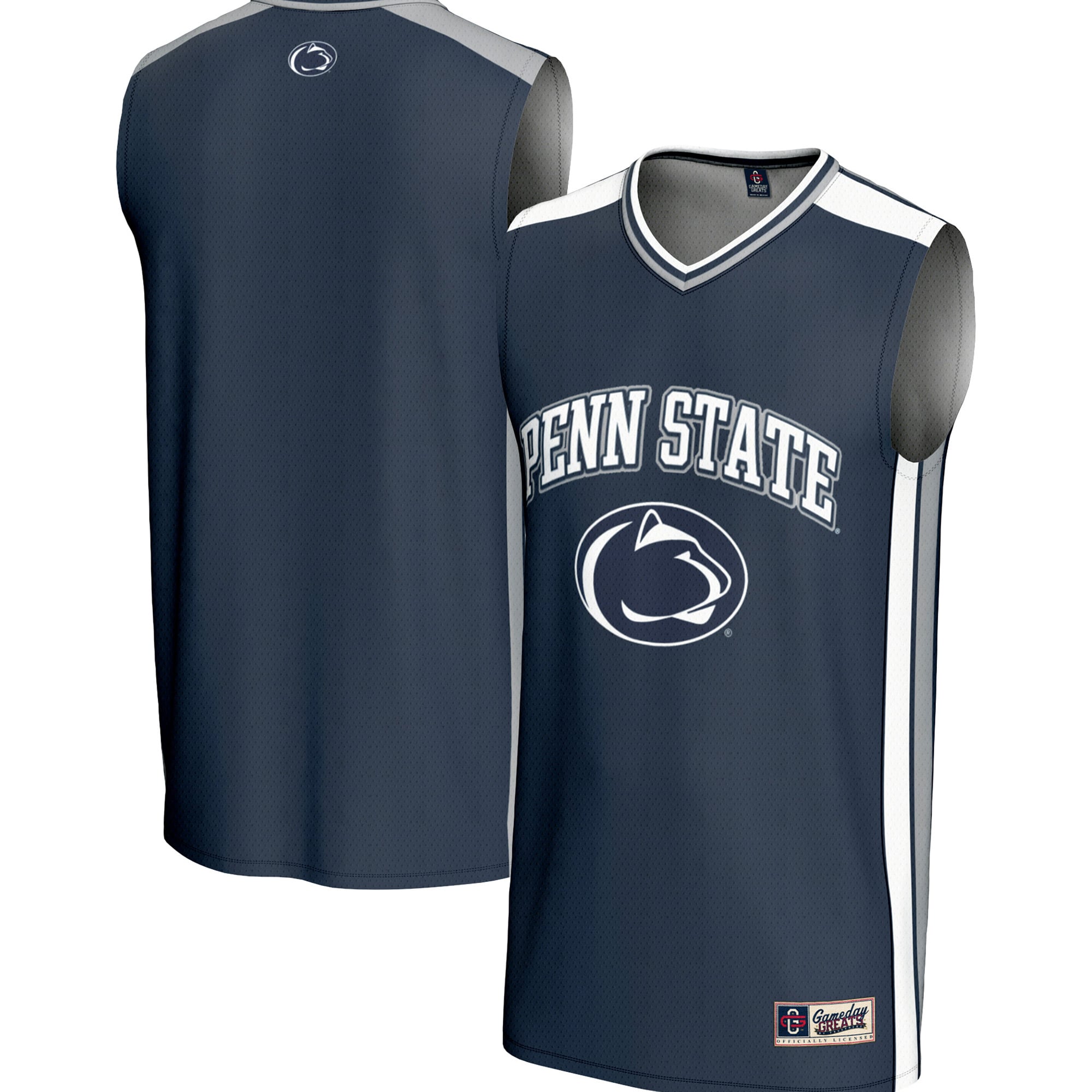 Penn State Nittany Lions Spirit Basketball Jersey Navy - front and back view