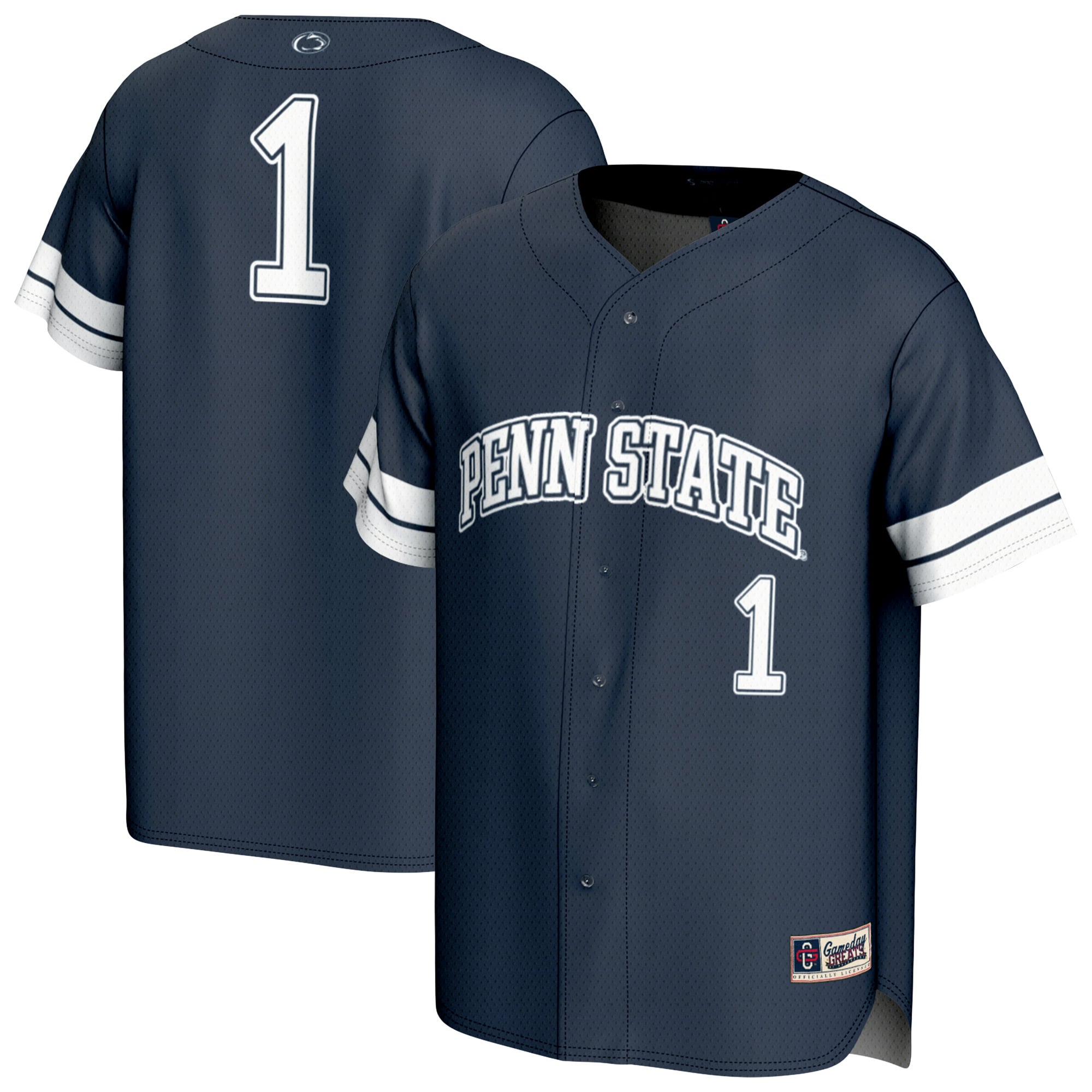 #1 Penn State Nittany Lions Unisex Lightweight Collegiate Baseball Fashion - front and back view
