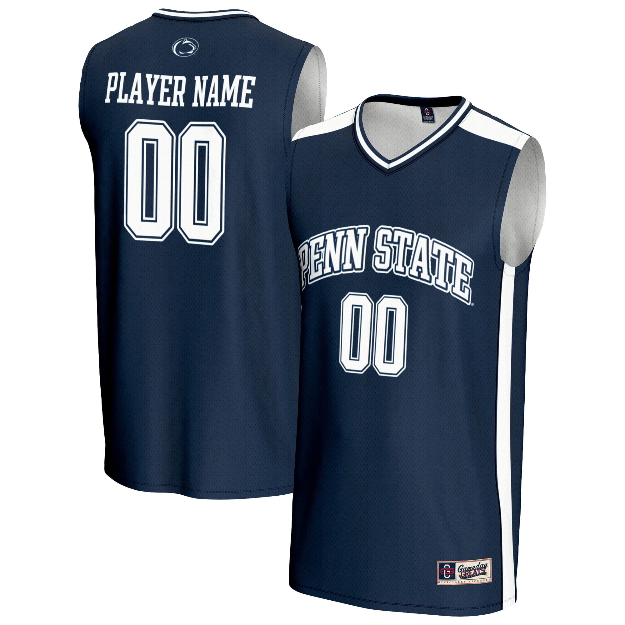 Penn State Nittany Lions Youth Lightweight Men's Basketball Jersey Navy - front and back view