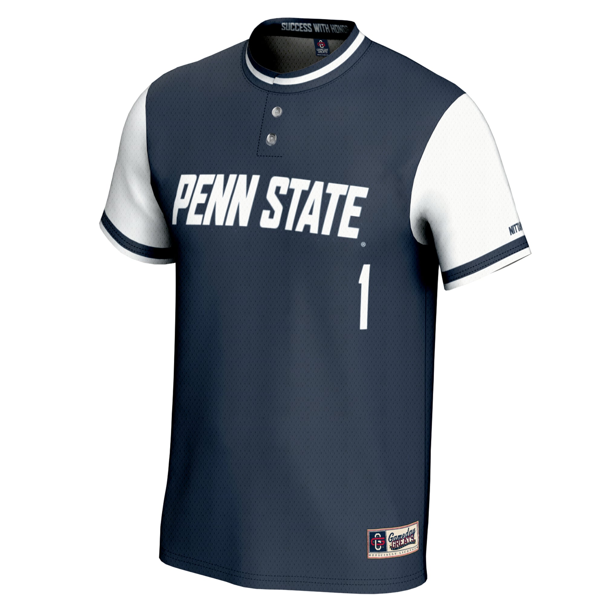 #1 Penn State Nittany Lions Unisex Lightweight Softball Jersey Navy - front view