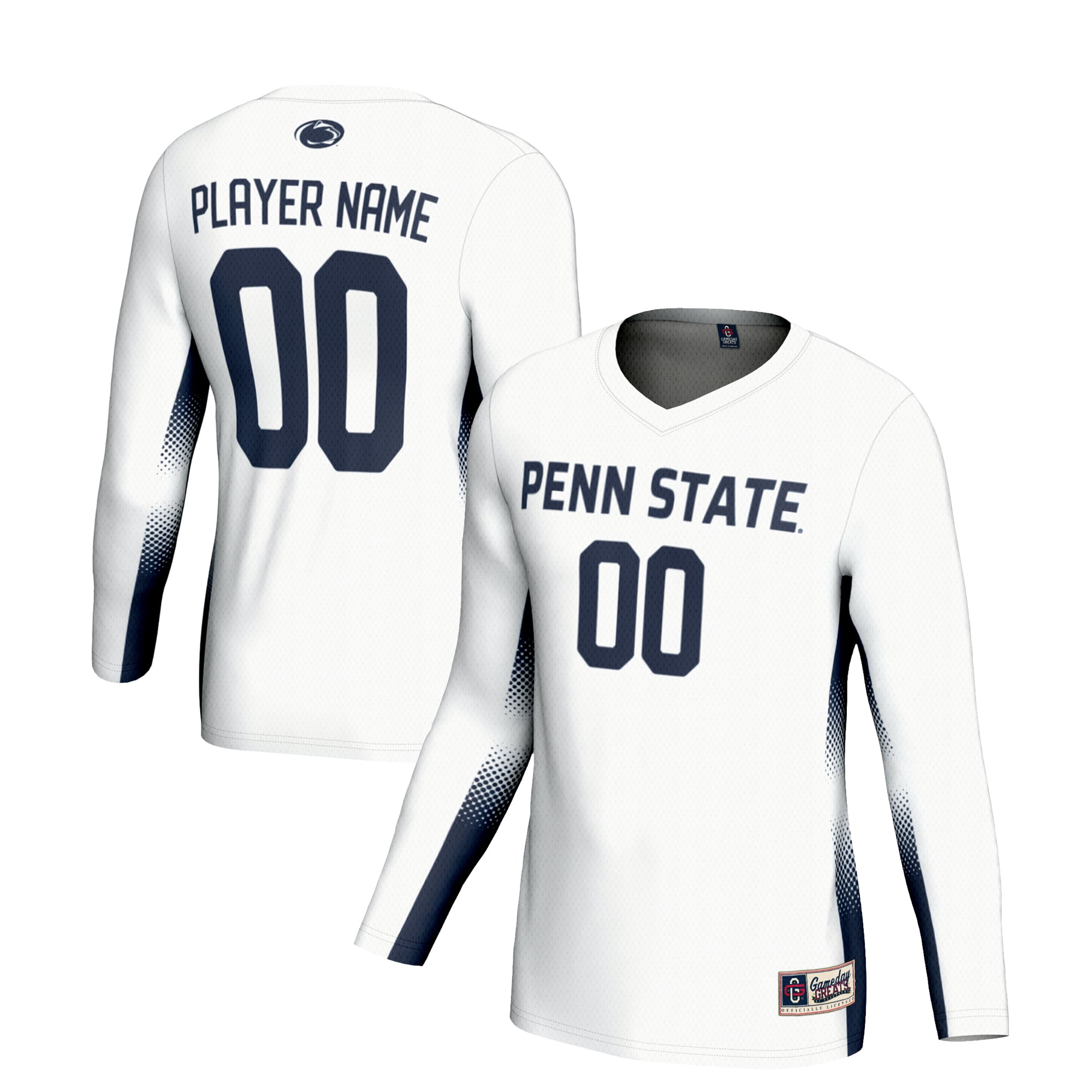 Penn State Nittany Lions Unisex Lightweight Volleyball Jersey White - front and back view