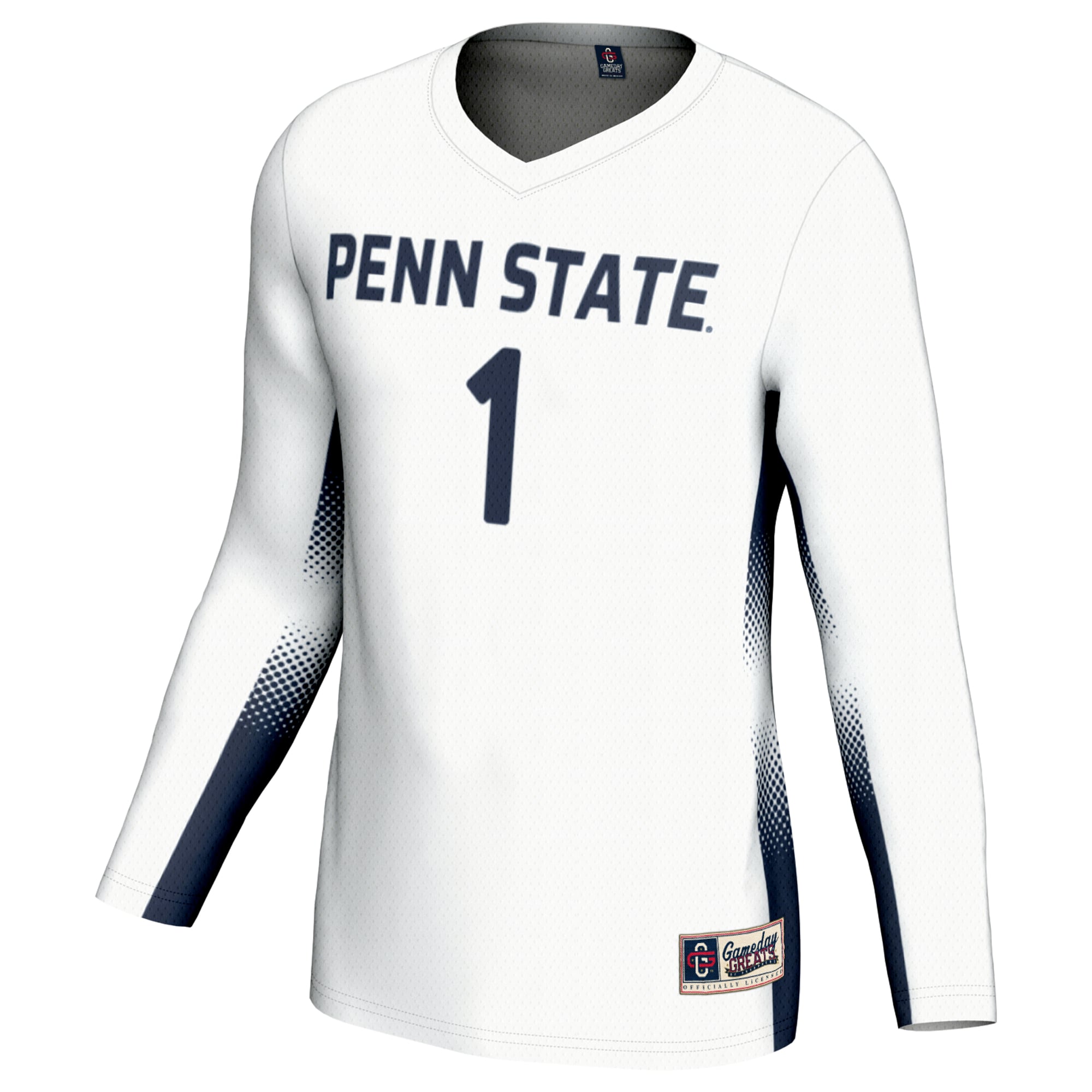#1 Penn State Nittany Lions Unisex Lightweight Volleyball Jersey White - front view