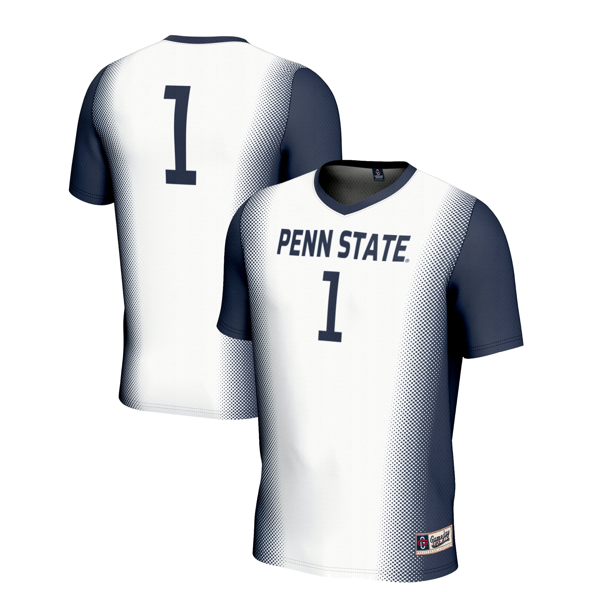 #1 Penn State Nittany Lions Unisex Lightweight Women's Soccer Jersey White - front and back view