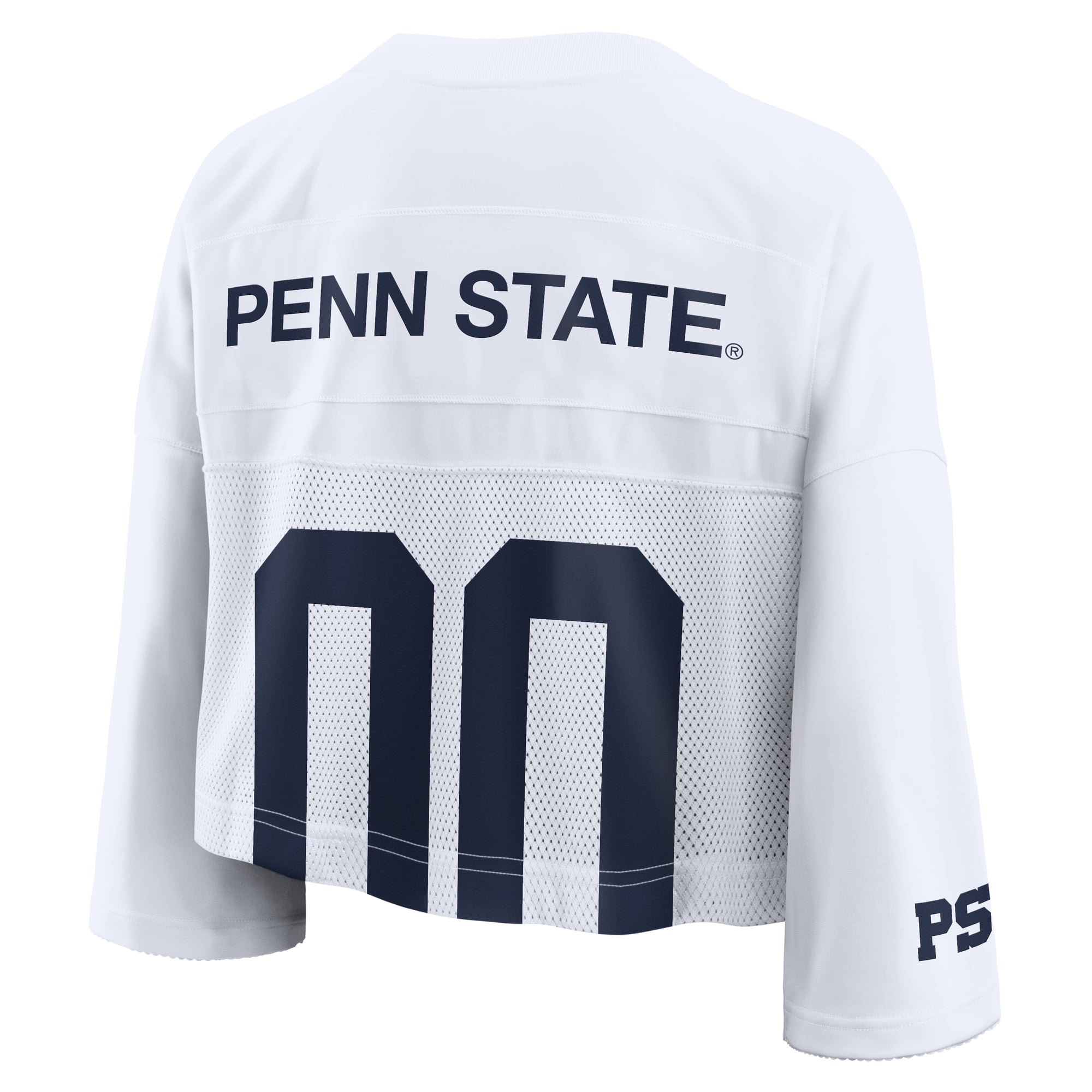 Penn State Nittany Lions Women's Cropped Mesh Fashion Jersey White - back view