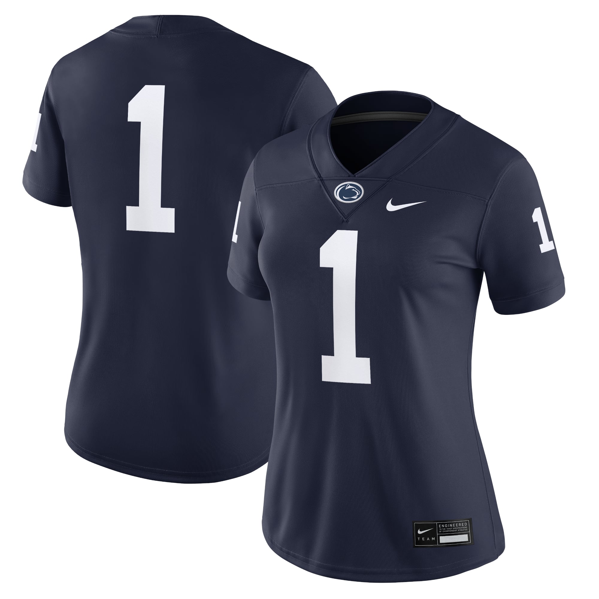 #1 Penn State Nittany Lions Women's Jersey Navy - front and back view