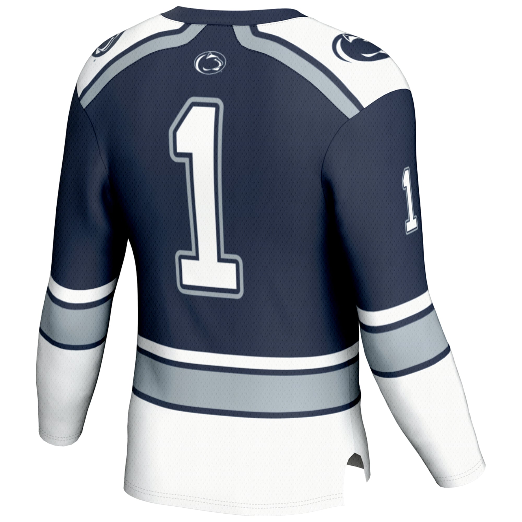 #1 Penn State Nittany Lions Youth Hockey Jersey Navy - back view