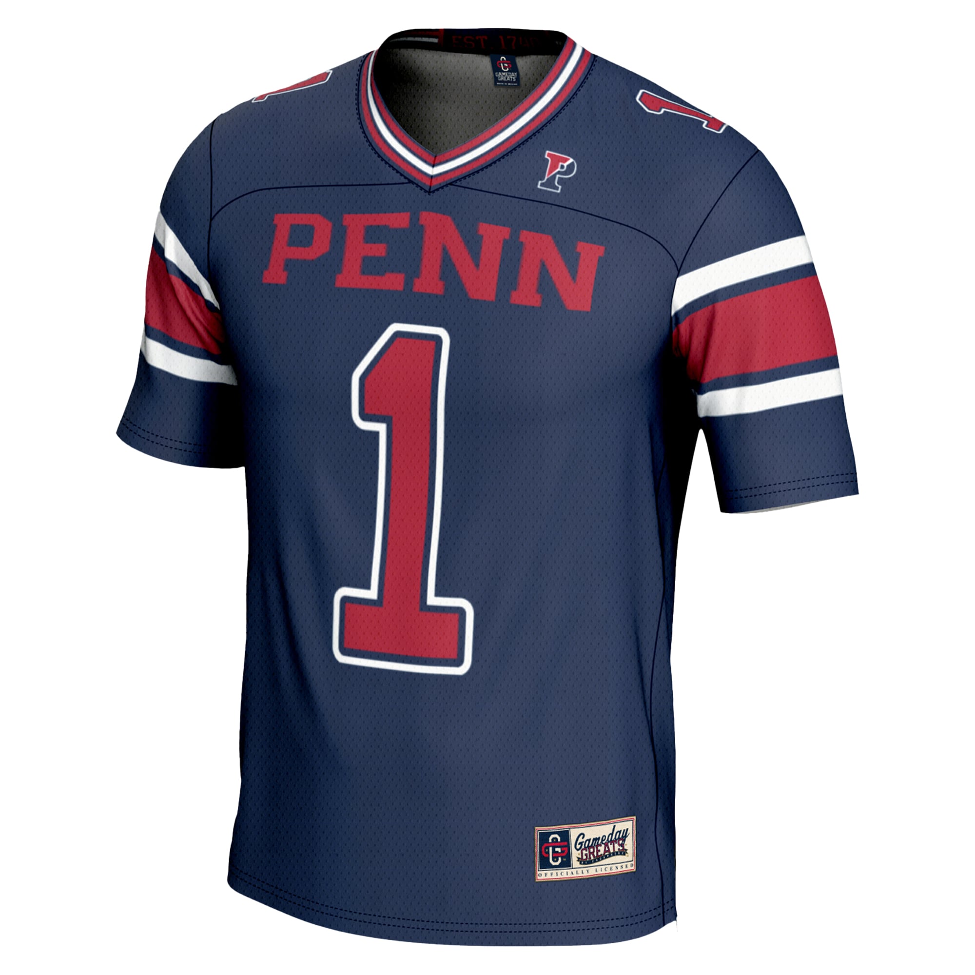 #1 Pennsylvania Quakers Endzone Football Jersey Navy - back view