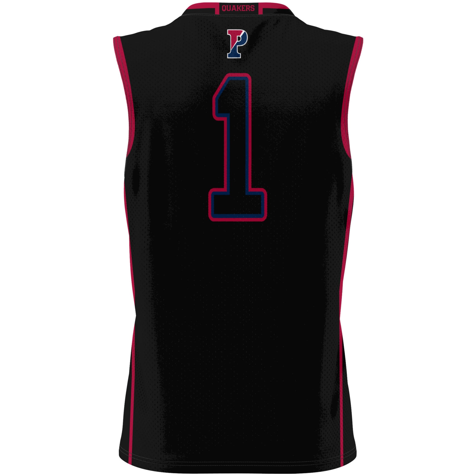 #1 Pennsylvania Quakers Unisex Lightweight Basketball Jersey Black - back view