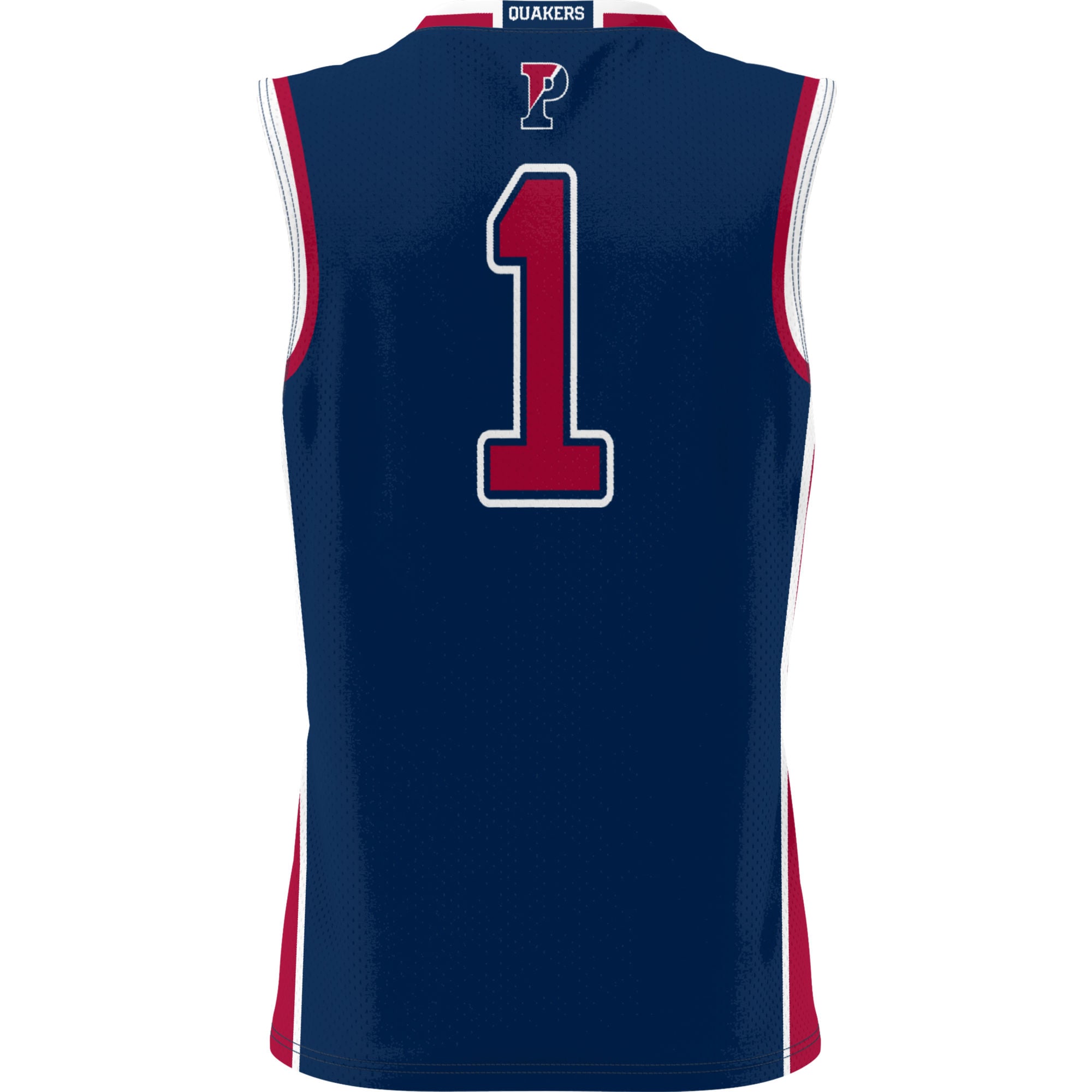 #1 Pennsylvania Quakers Unisex Lightweight Basketball Jersey Navy - back view