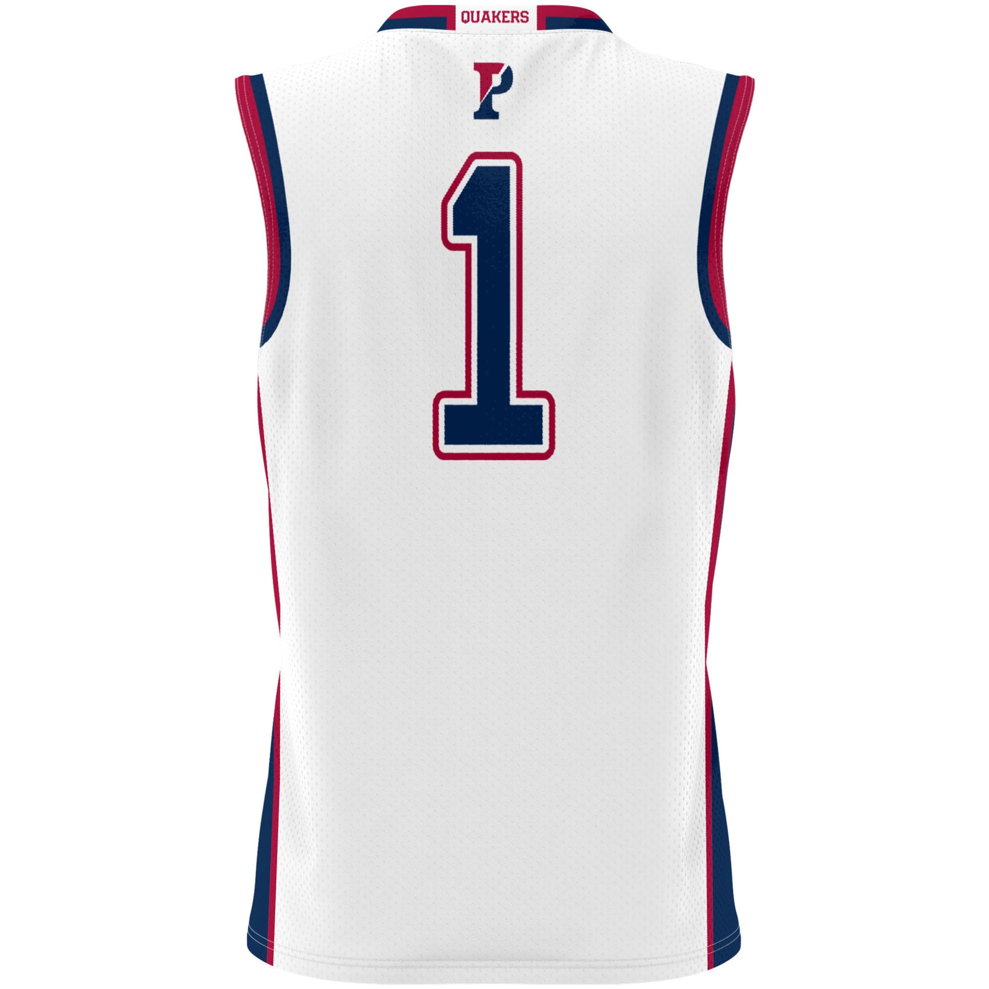 #1 Pennsylvania Quakers Unisex Lightweight Basketball Jersey White - back view