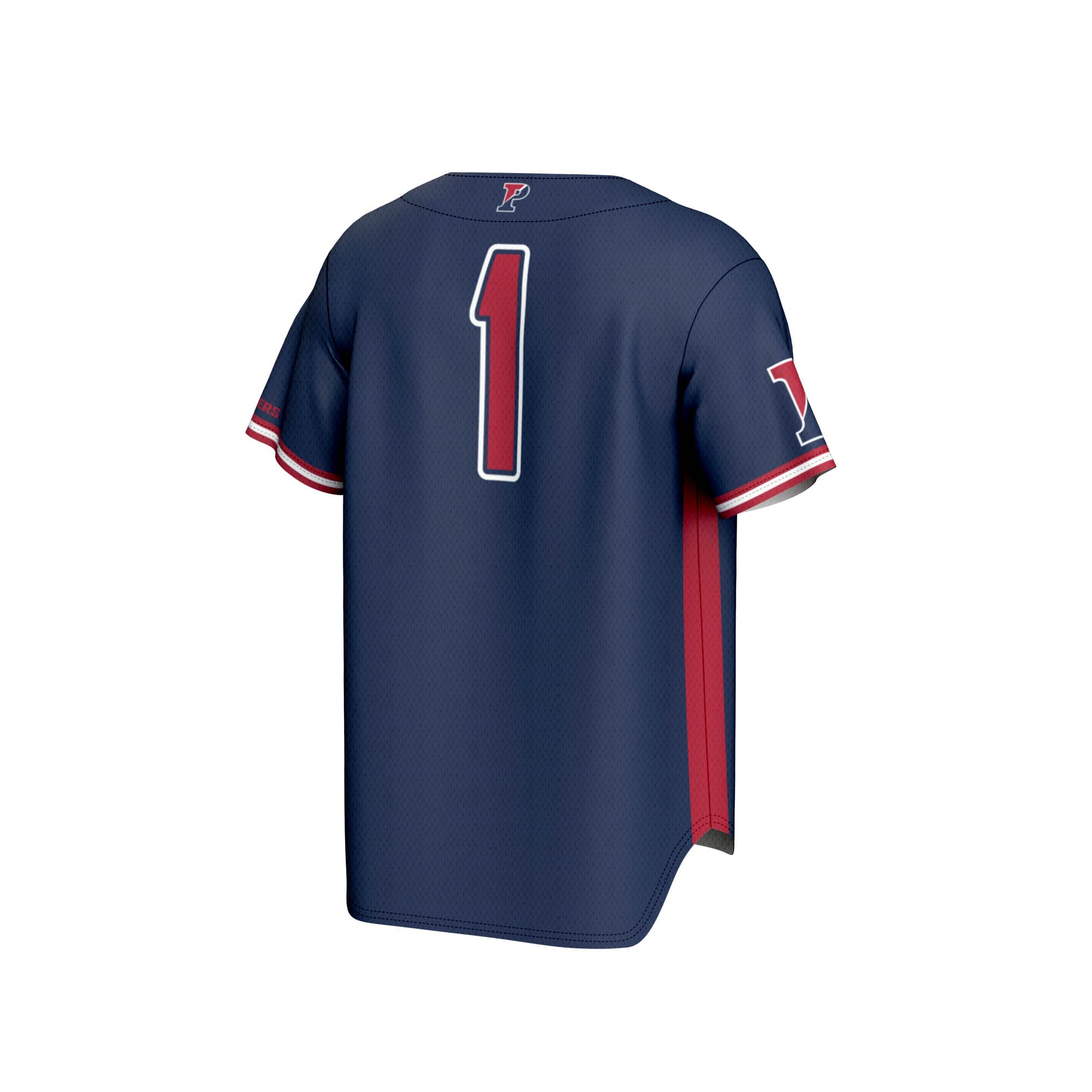 #1 Pennsylvania Quakers Youth Lightweight Baseball Jersey Navy - back view