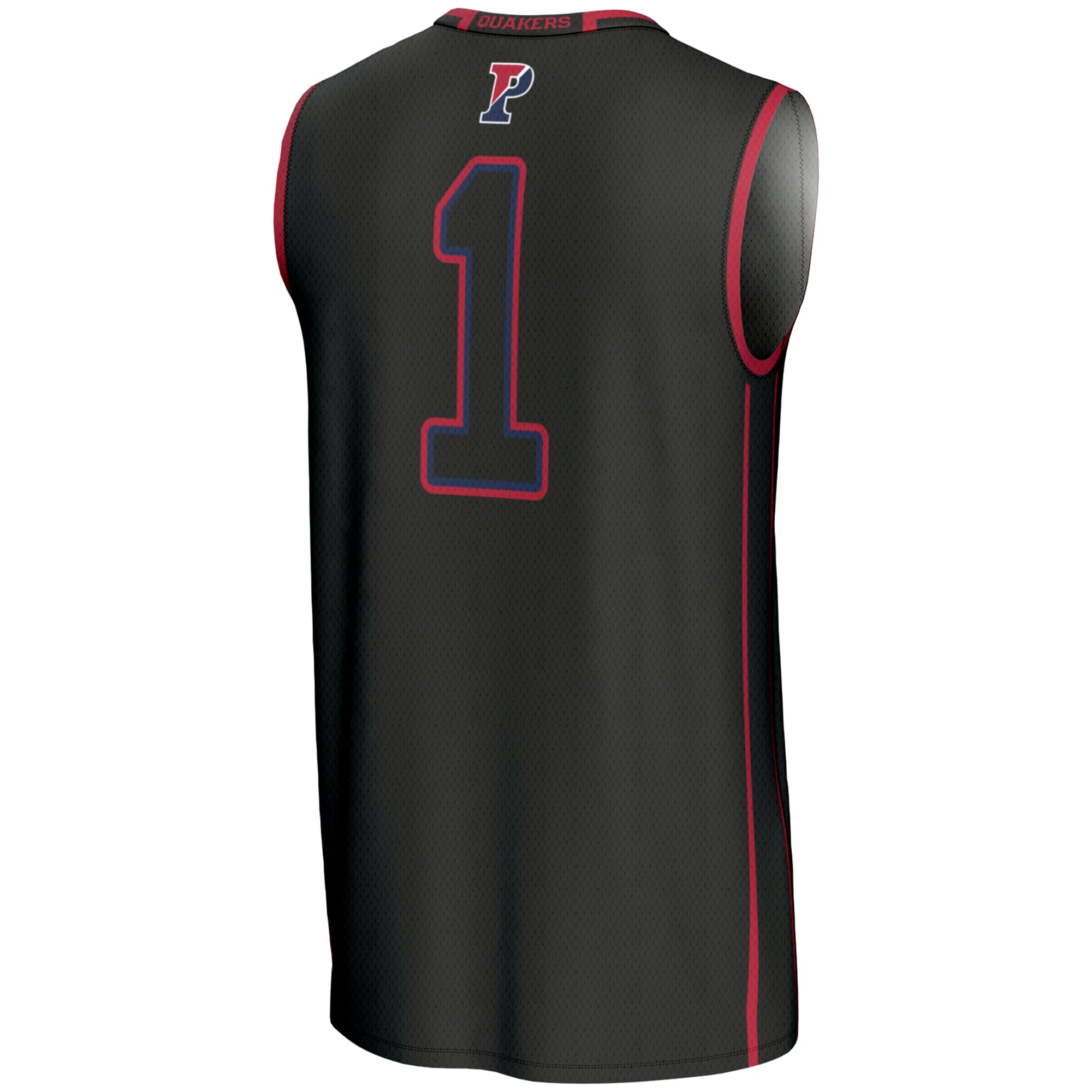 #1 Pennsylvania Quakers Youth Lightweight Basketball Jersey Black - back view