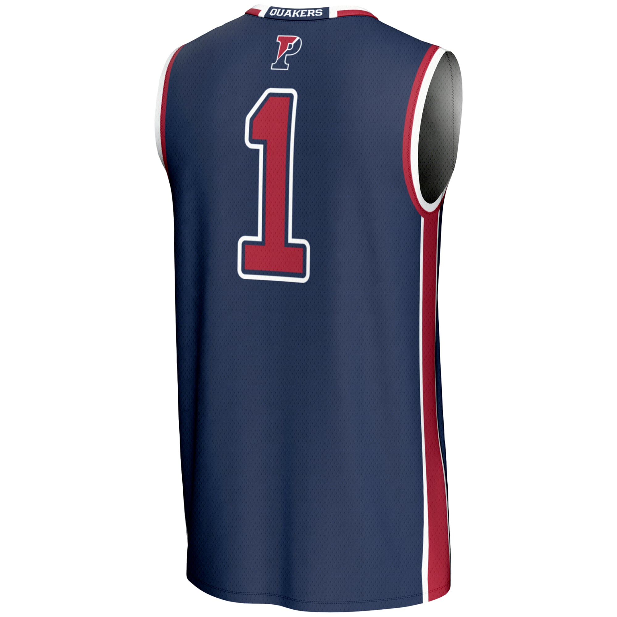 #1 Pennsylvania Quakers Youth Lightweight Basketball Jersey Navy - back view