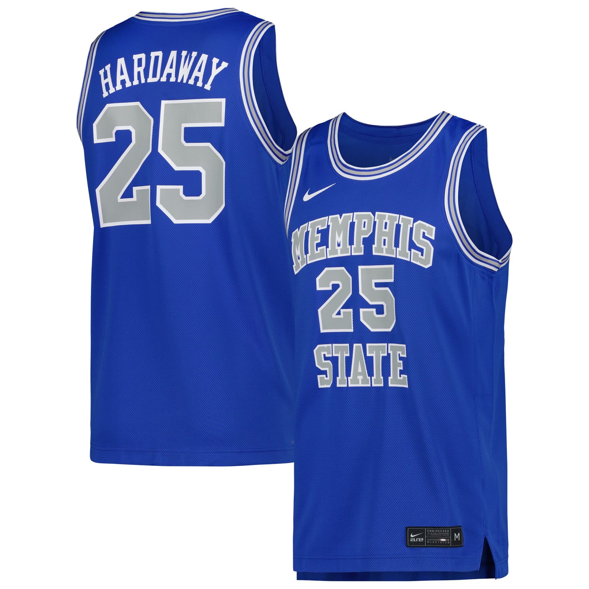Penny Hardaway Memphis Tigers Retro Performance Basketball Jersey Royal - front and back view