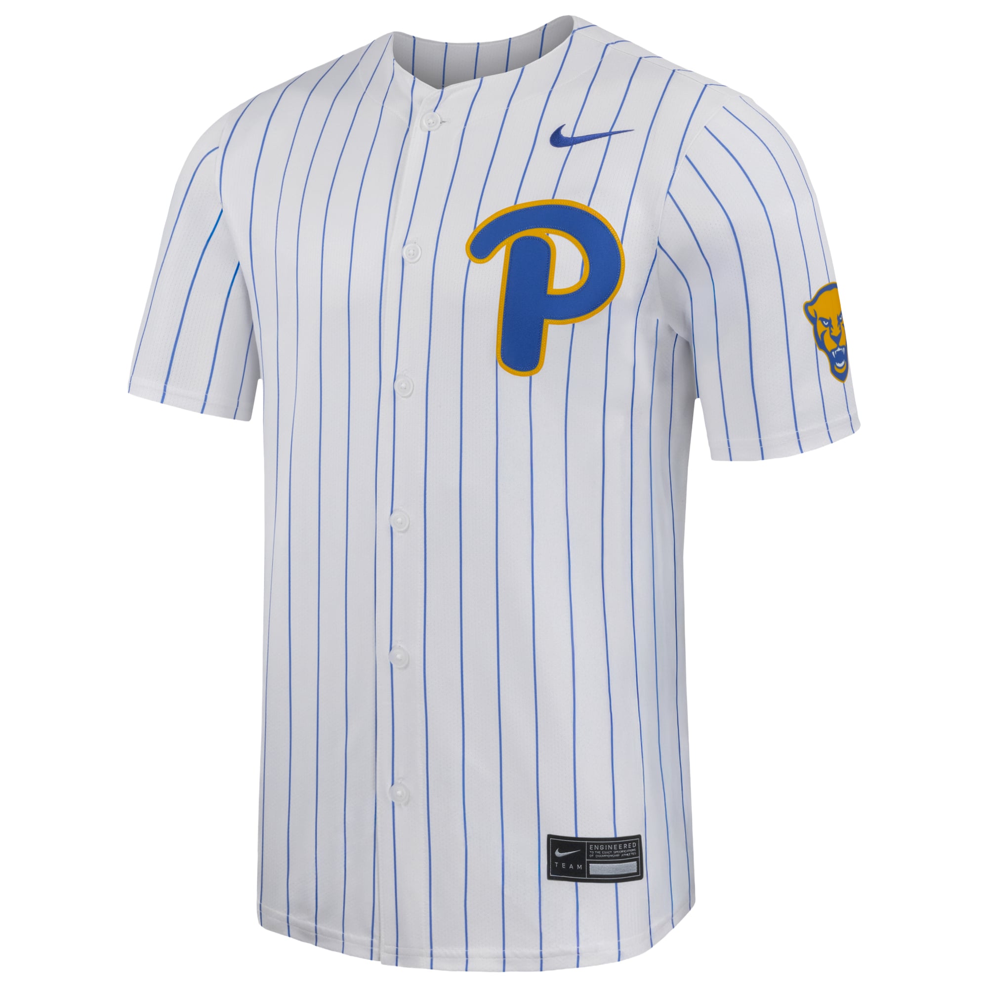 Pitt Panthers Baseball Jersey White - front view