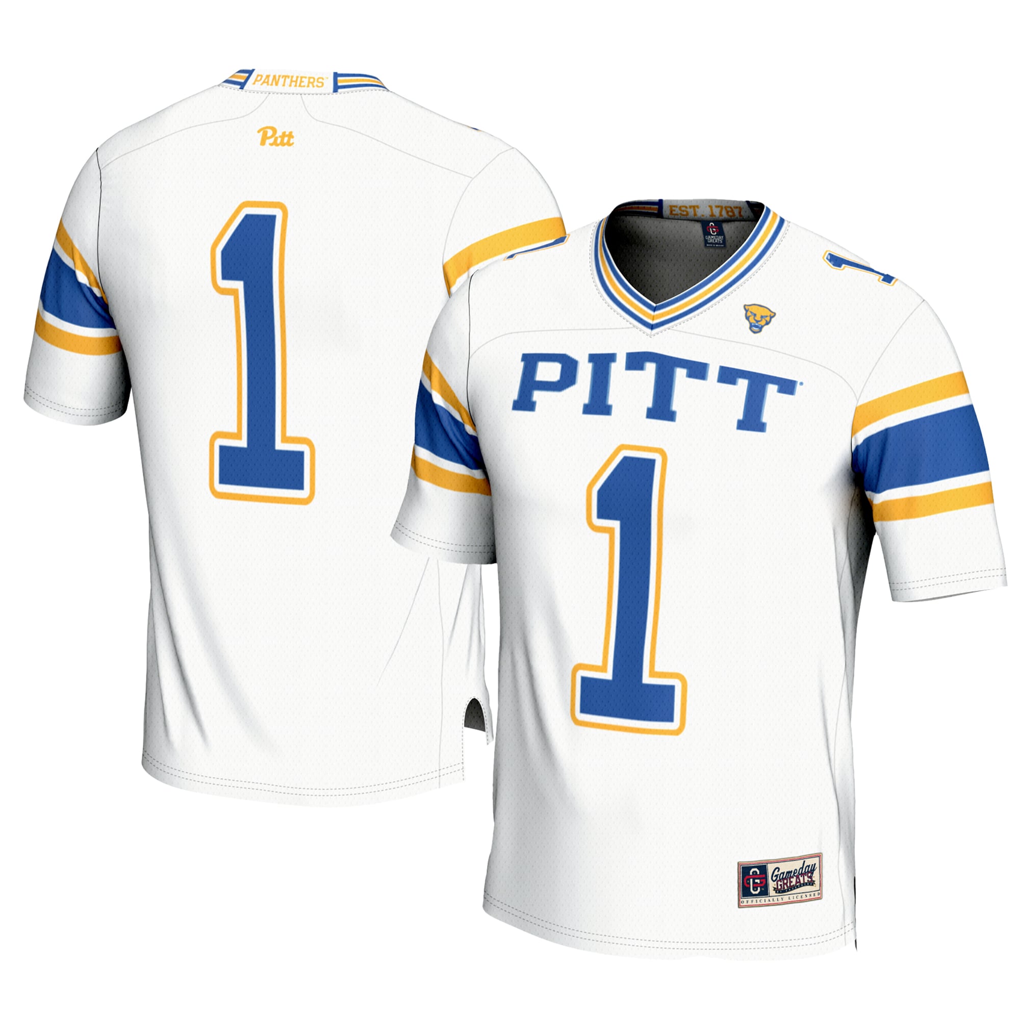 #1 Pitt Panthers Football Jersey Cardinal - front and back view