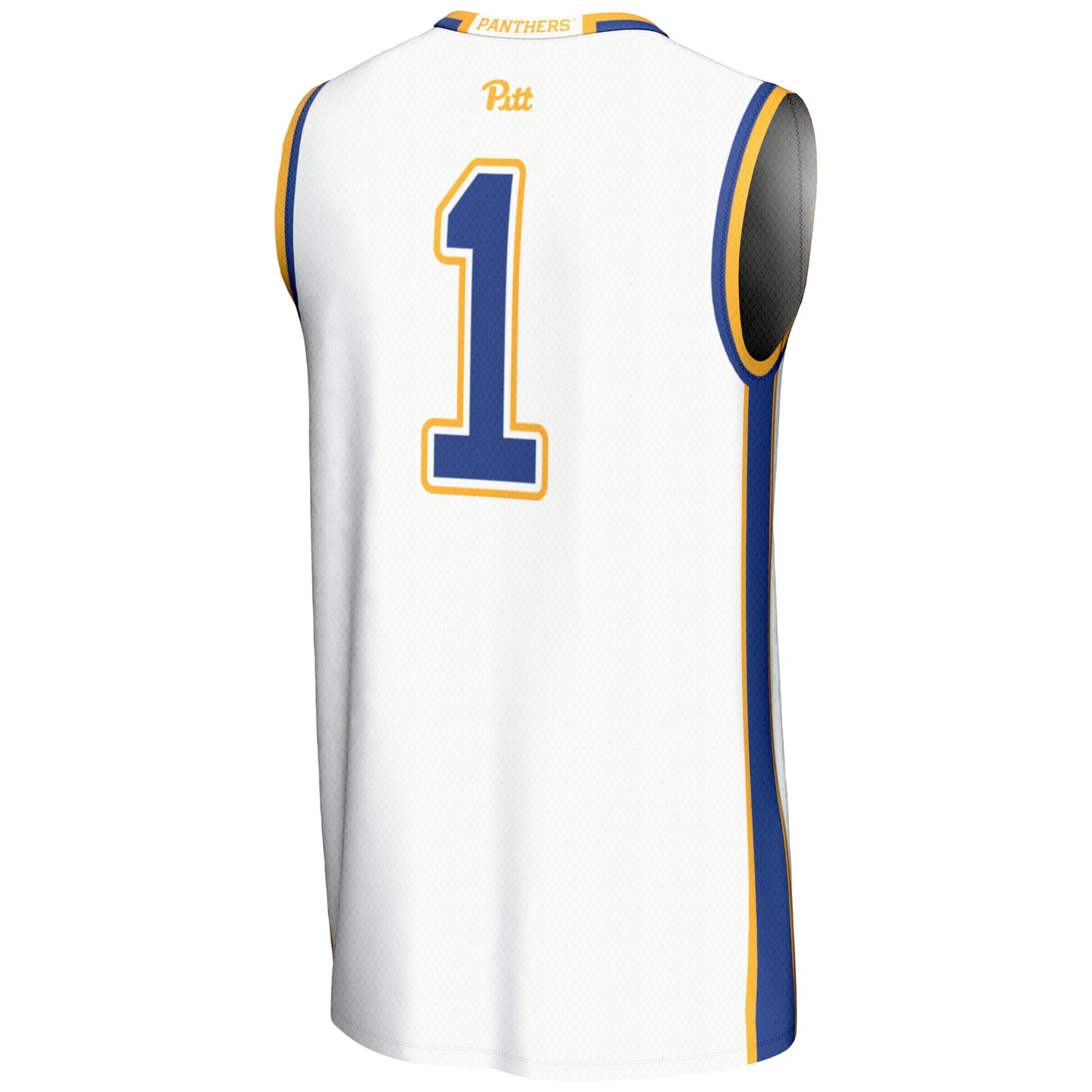 #1 Pitt Panthers Lightweight Basketball Jersey White - back view