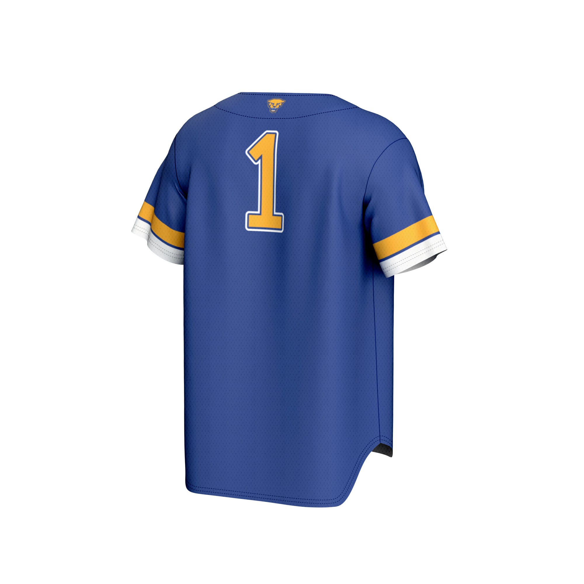 #1 Pitt Panthers Unisex Lightweight Collegiate Baseball Fashion Jersey Royal - back view