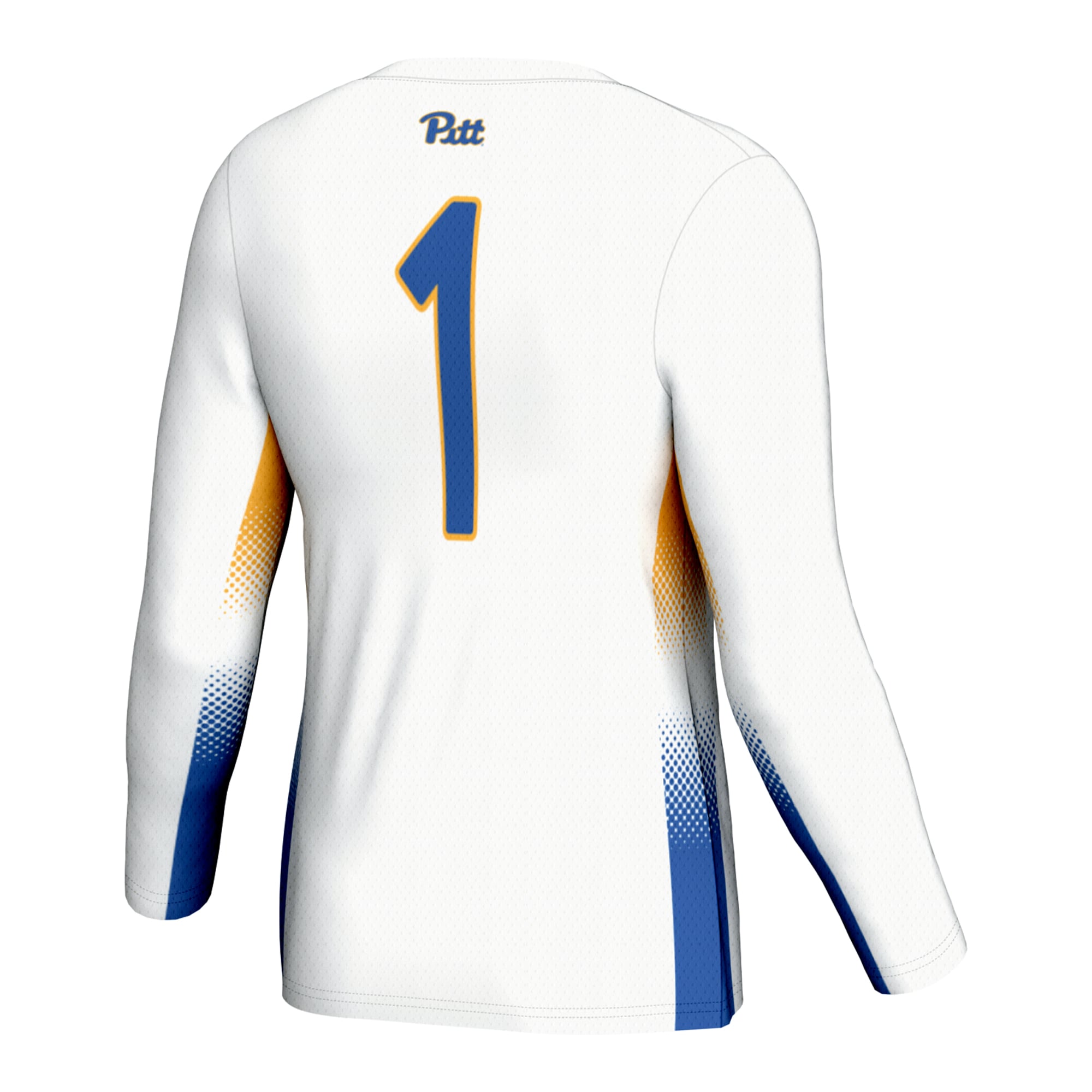 #1 Pitt Panthers Unisex Lightweight Volleyball Jersey White - back view