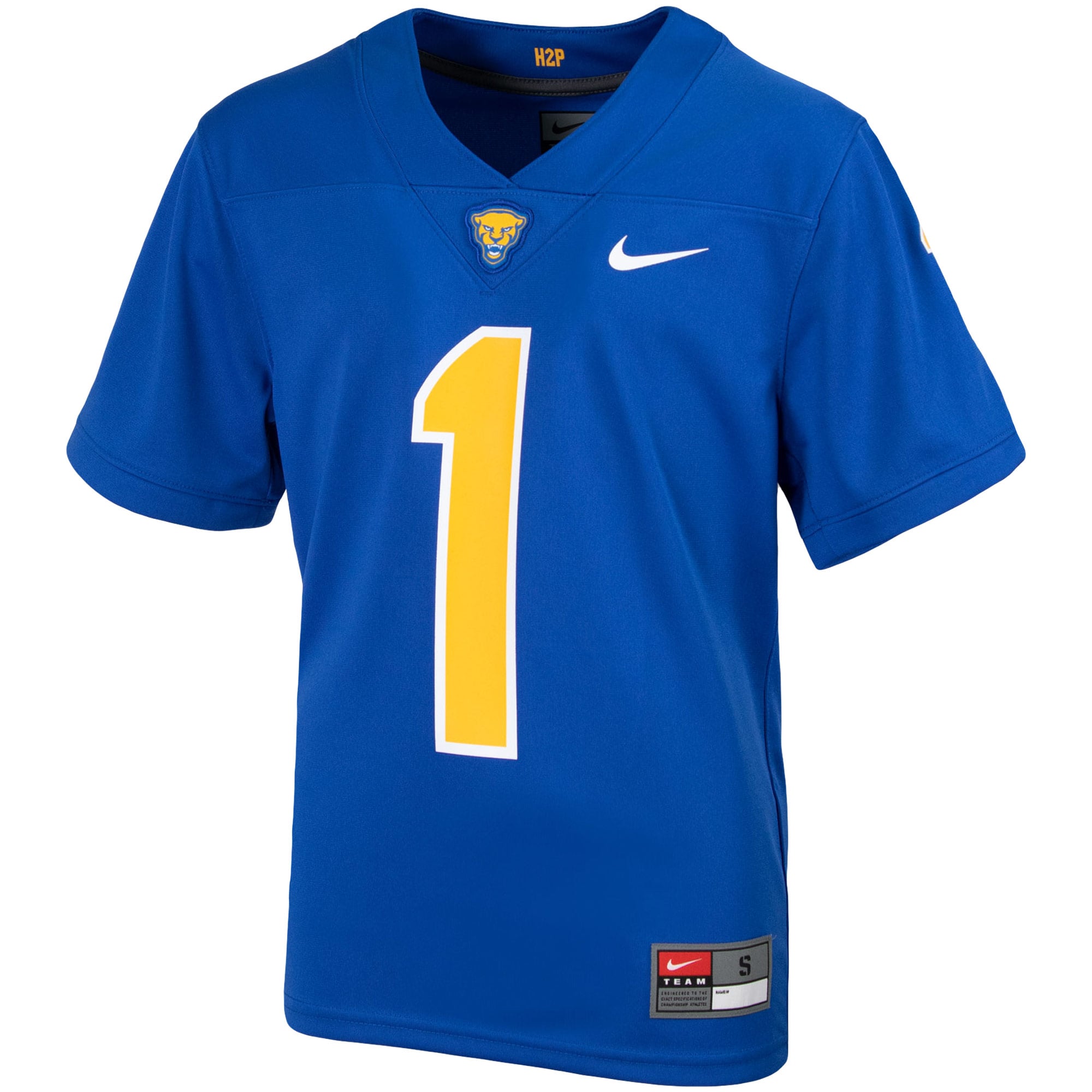 #1 Pitt Panthers Youth Football Jersey Royal - front view