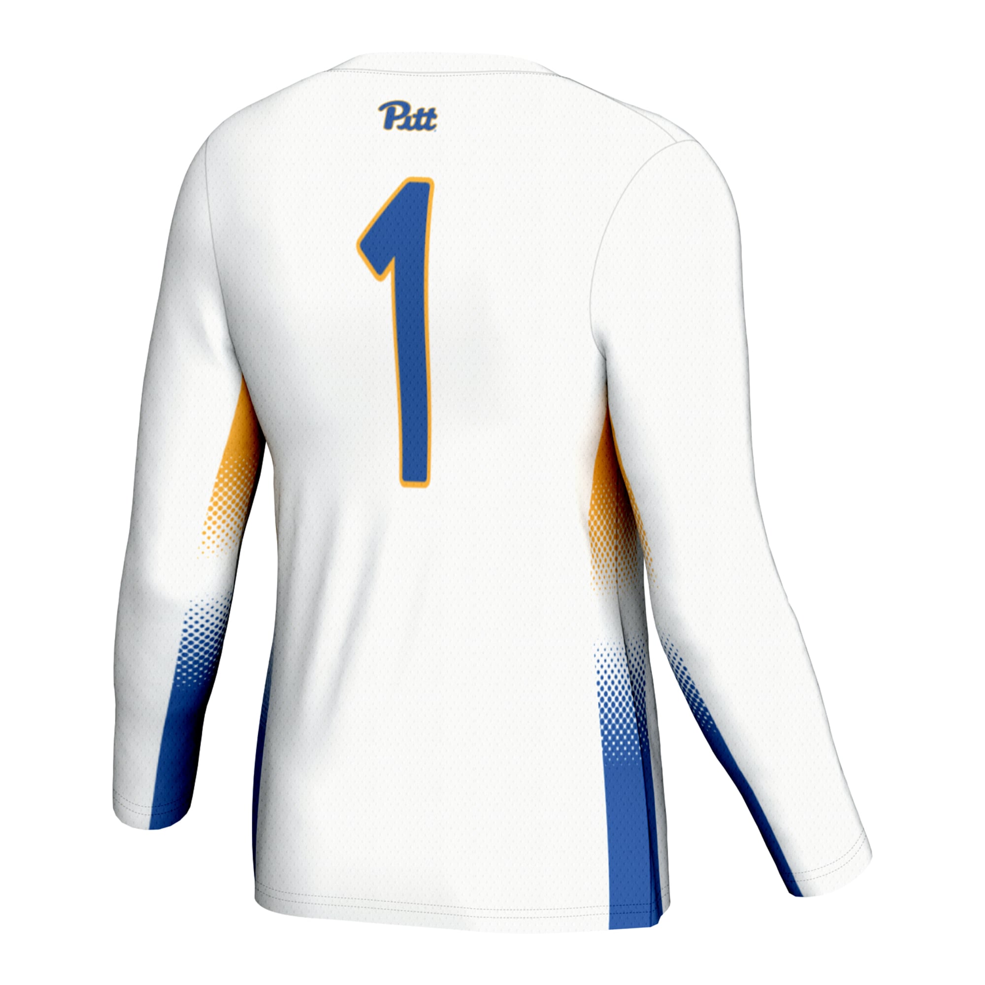 #1 Pitt Panthers Youth Lightweight Women's Volleyball Jersey White - back view
